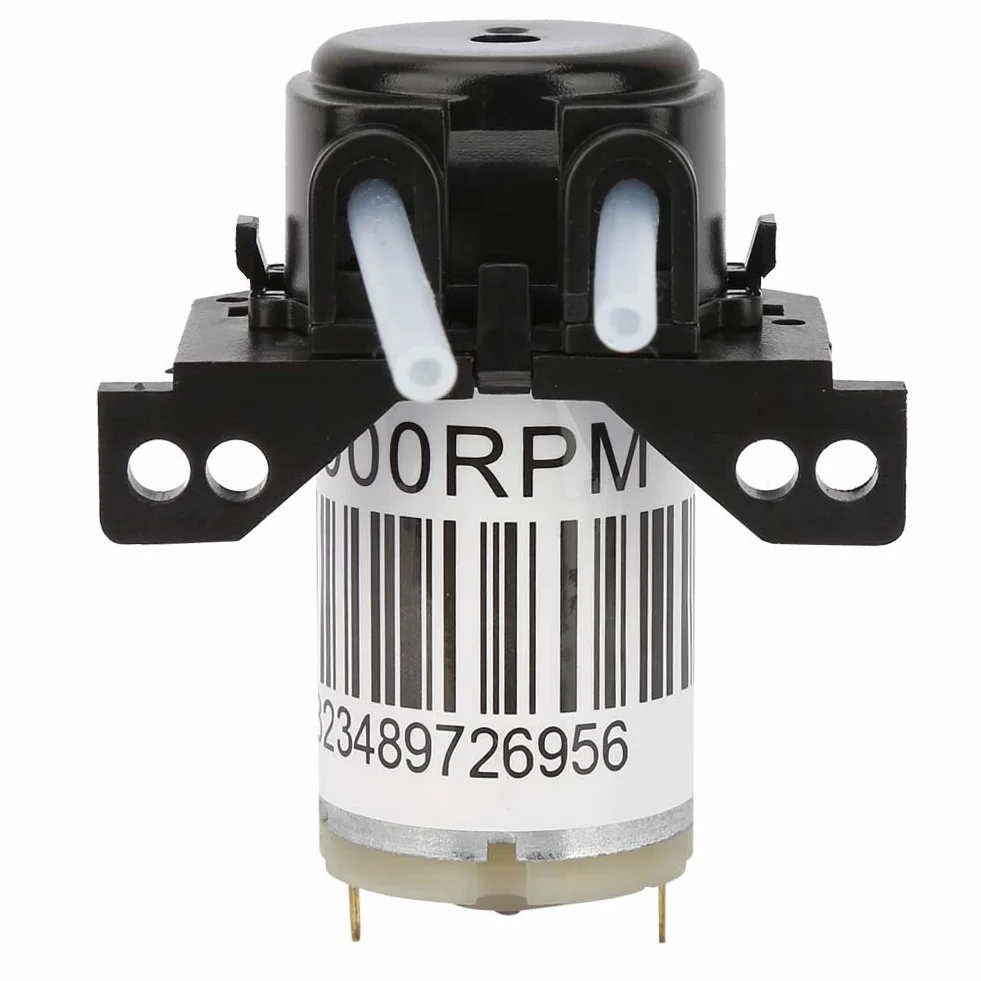 Miniaturowa Cicha Pompa Perystaltyczna, Pompa Perystaltyczna 6 V, Miniaturowa Cicha Pompa Perystaltyczna Miareczkowanie DC Samozasysająca Pompa(6V Right -angle black)