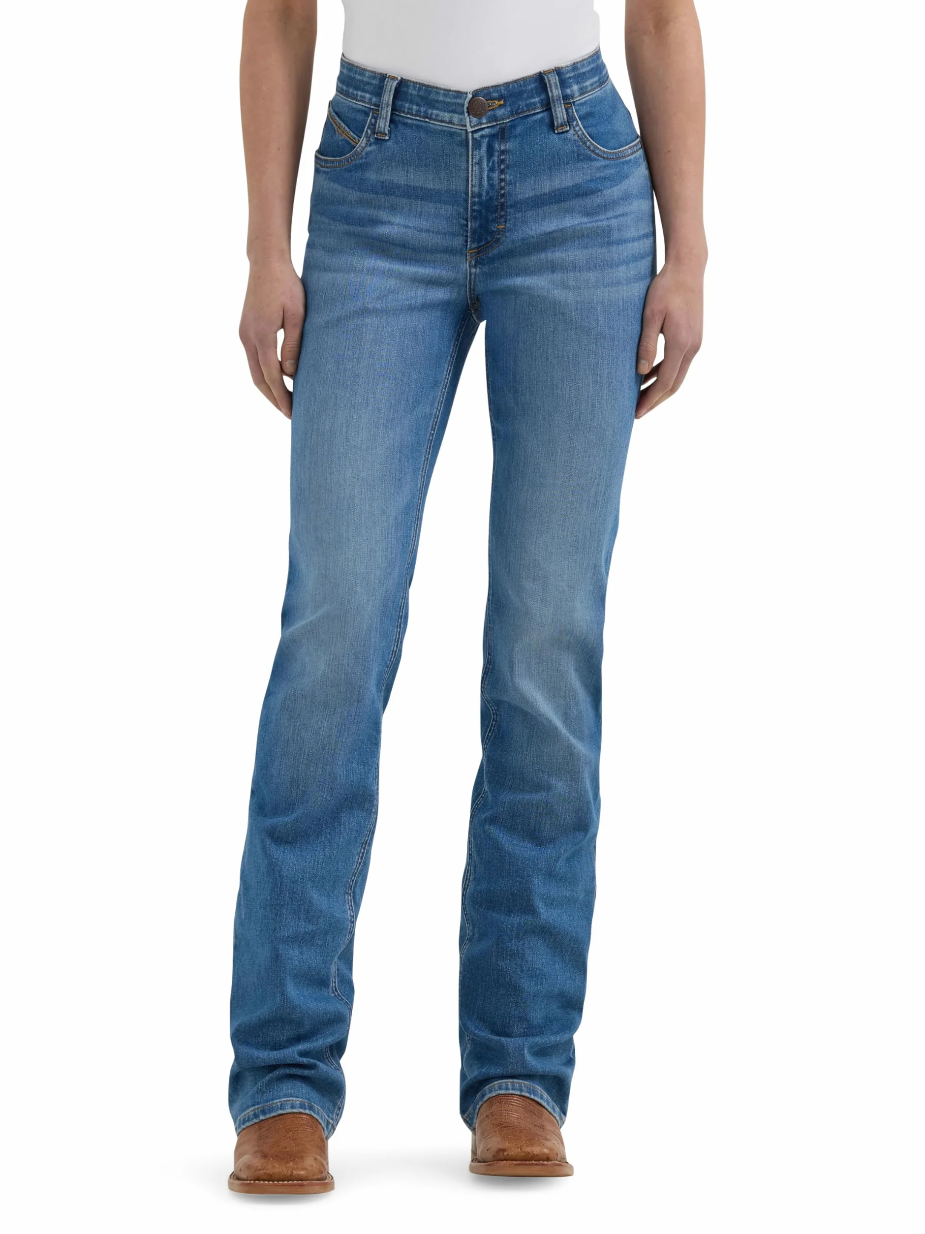 Wrangler Women's Willow Mid Rise Performance Waist Boot Cut Ultimate Riding Jean - Dżins Kobiety