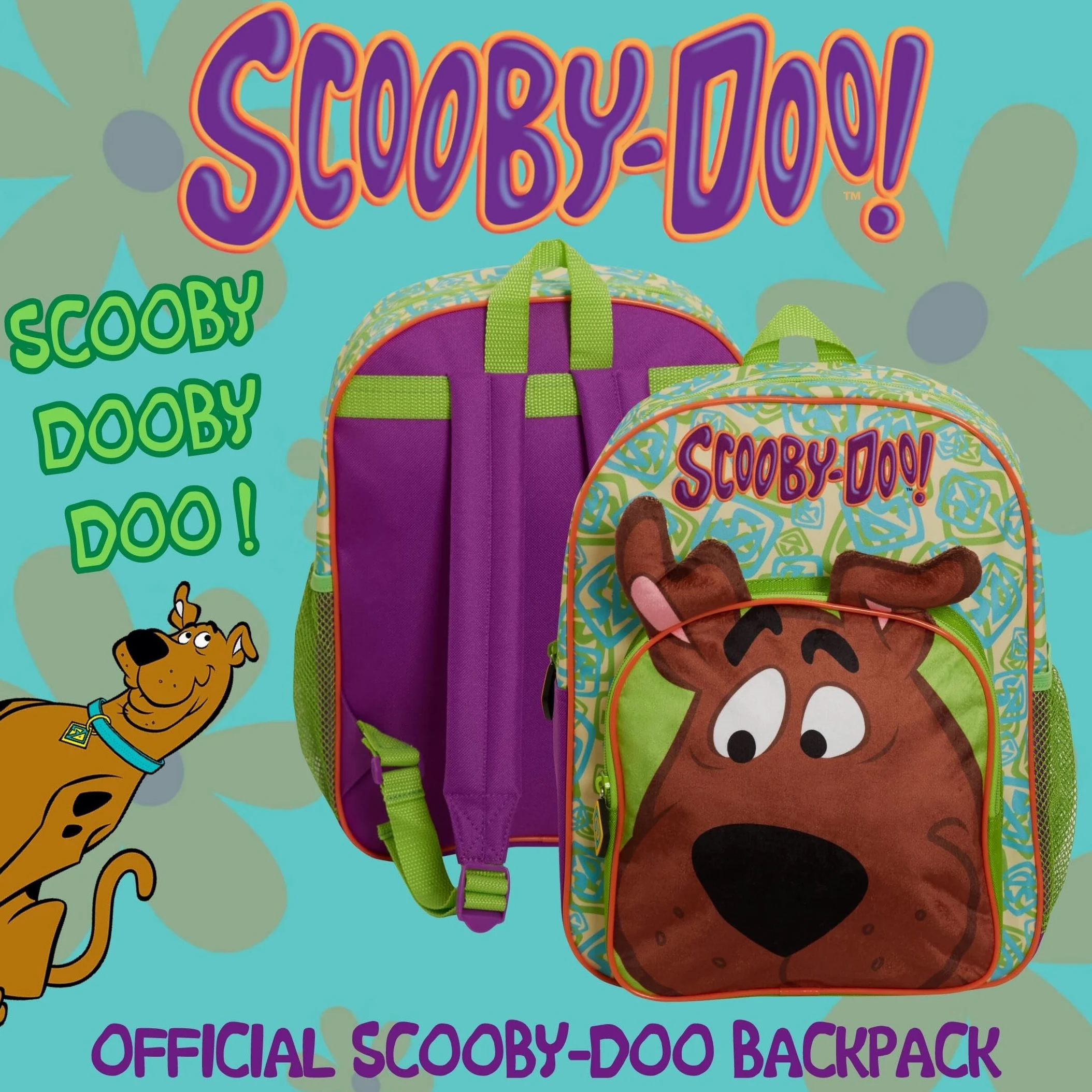 Scooby Doo plecak dla dzieci, duży plecak szkolny, podróżny, sportowy plecak z uchwytem na napoje