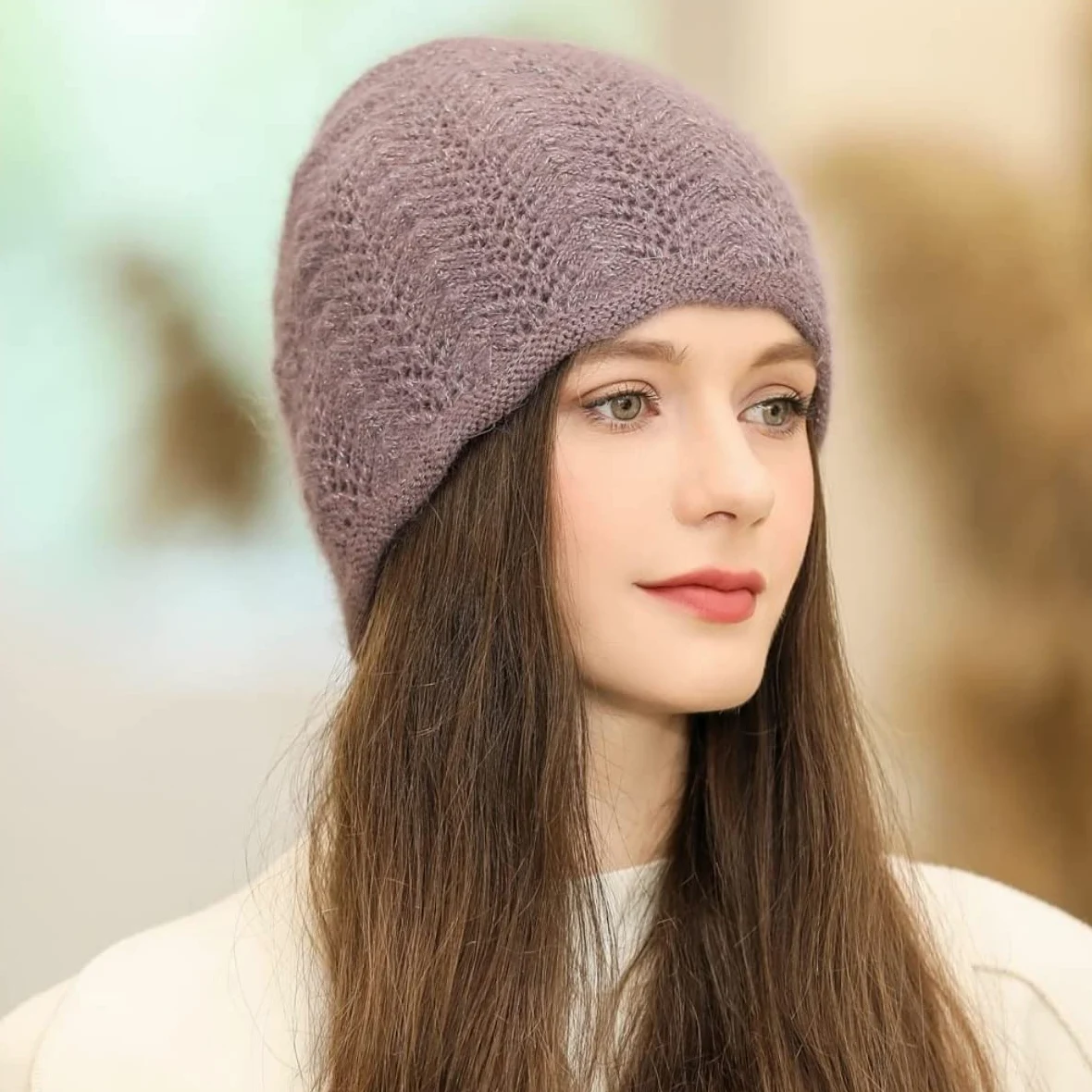 Czapka Beanie Czapka Zimowa Damska Dzianinowa Miękka I Ciepła Z Mankietem (Jeden Rozmiar)