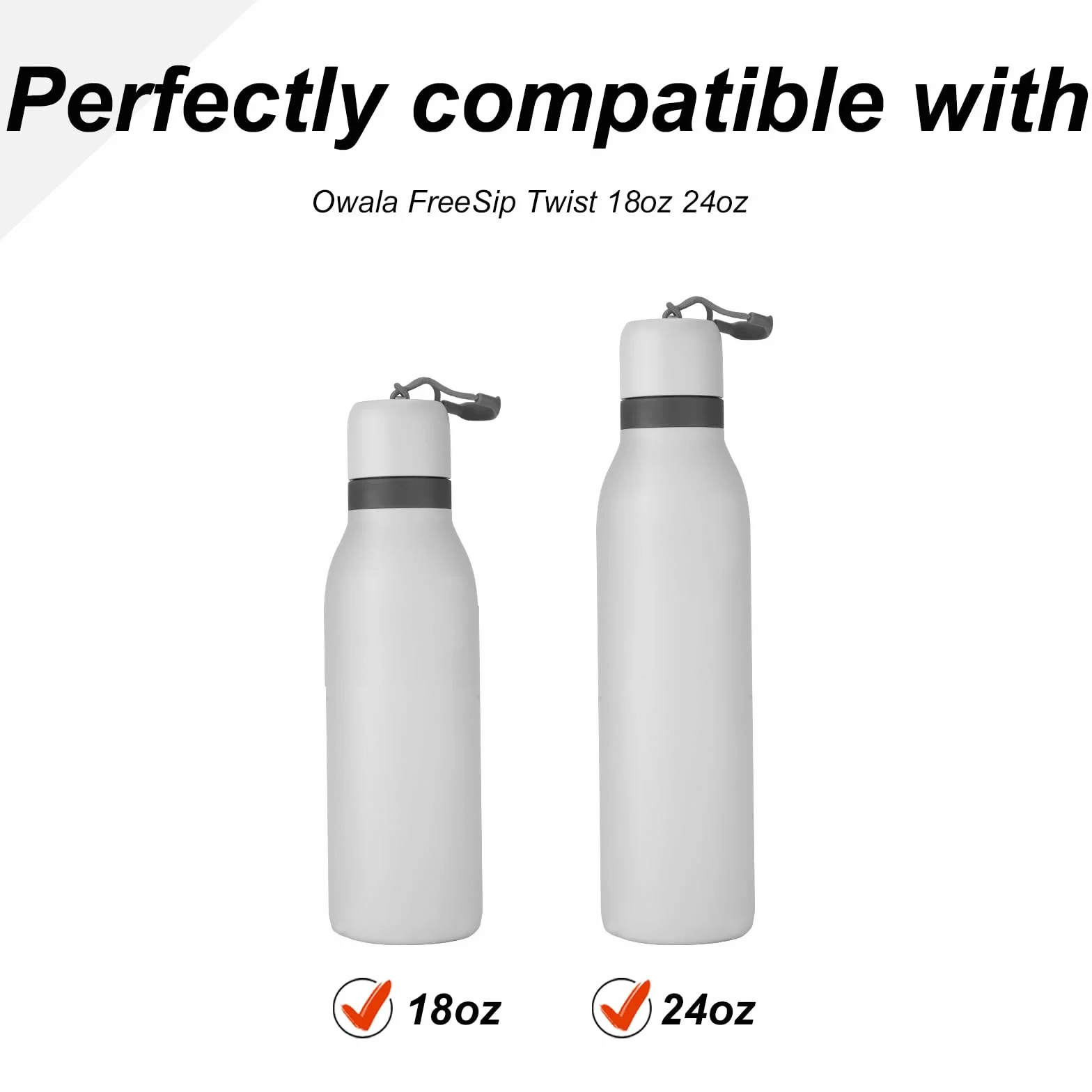 BOXOB 3 Sztuki Zatyczki Butelek na Wodę do Owala FreeSip Twist 18oz 24oz, Bez BPA Uszczelka Silikonowa Akcesoria Górnej Pokrywy Serii do Owala FreeSip Twist