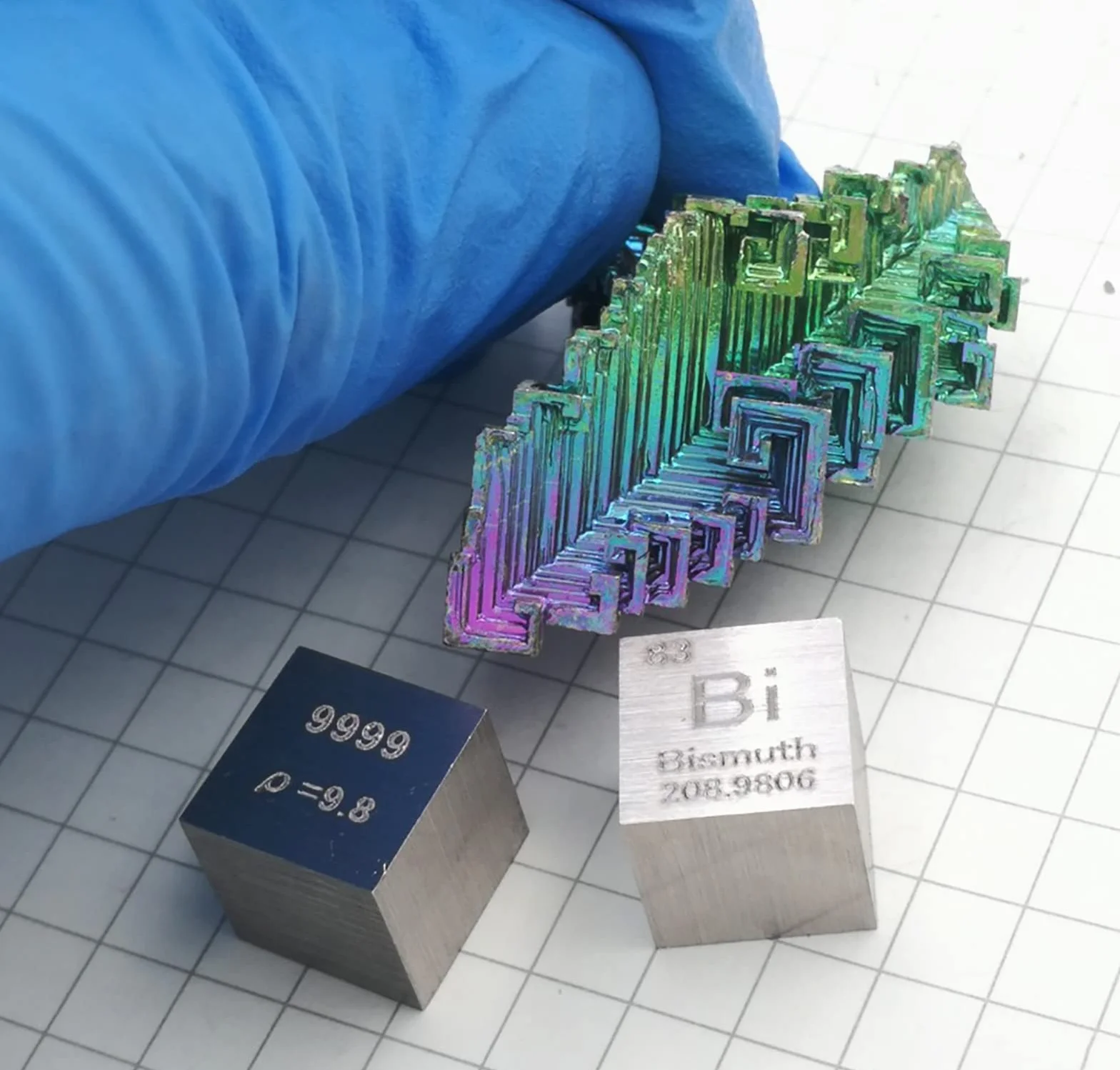 Metal Elements Cubes-Periodic Table-10mm Pure Metal Element Cubes - Laser Engraved High Density Cube Set for a Periodic Table of Elements Collection And Teachingstration(Bismuth)
