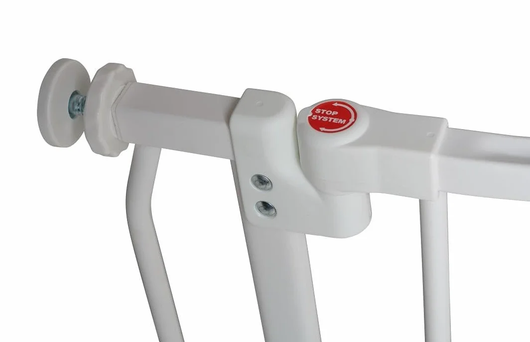 Bramka dla psa Bettacare Extra Tall Curved Top, 80cm - 89cm, Matowy Bialy, Dodatkowo Wysoka 100cm, Bramka Naciskowa dla Psa i Szczeniecia, Bariera Dla Zwierzat Domowych, Latwa Instalacja