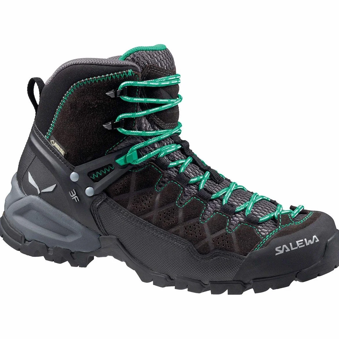 Salewa Damskie buty Alp Trainer Mid GTX Alpine Trekking Boot | Turystyka piesza, Trekking, Scrambles | Gore-Tex Wodoodporne Oddychające, Wibrująca podeszwa, zamszowa i powlekana PU Materiał wierzchni