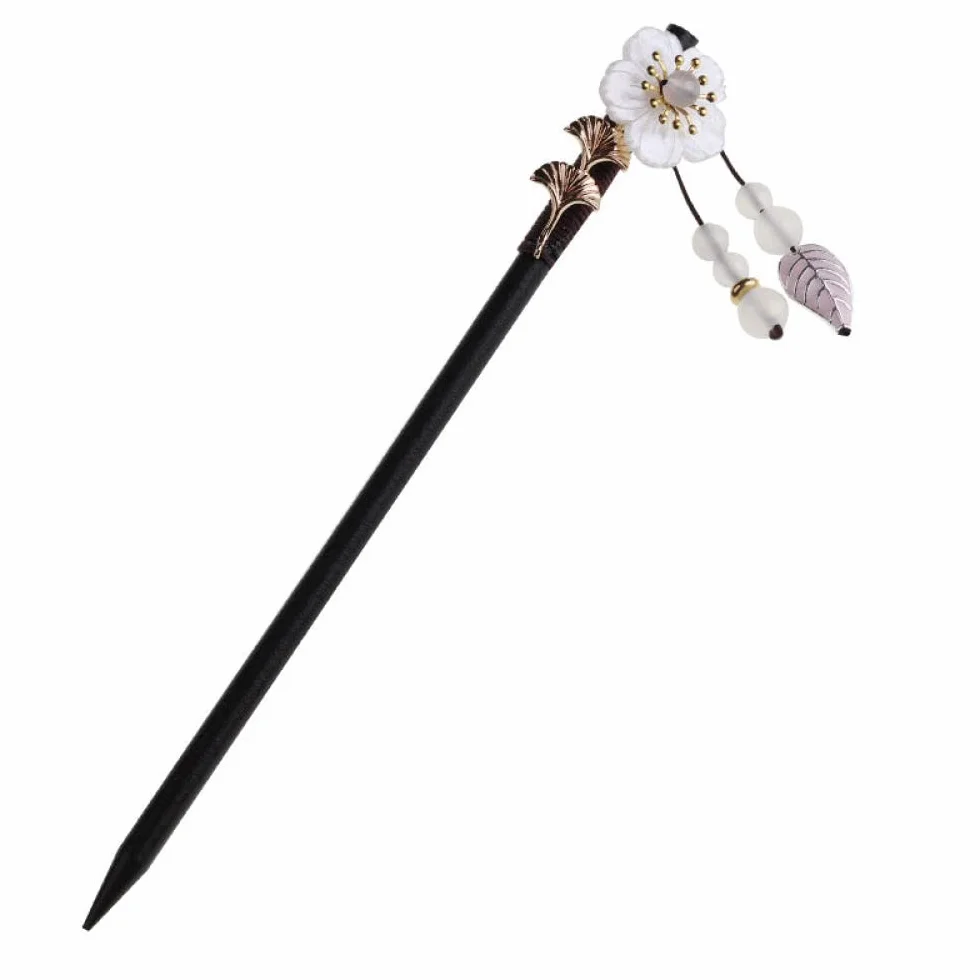 Chignon Pin Hair,Hair Sticks,Wood Hair Sticks Shell Flower Decorative Hair Chopsticks for Thick Hair Handmade Elegant Hair Pins Stick Chinese Classical Wooden Chopsticks