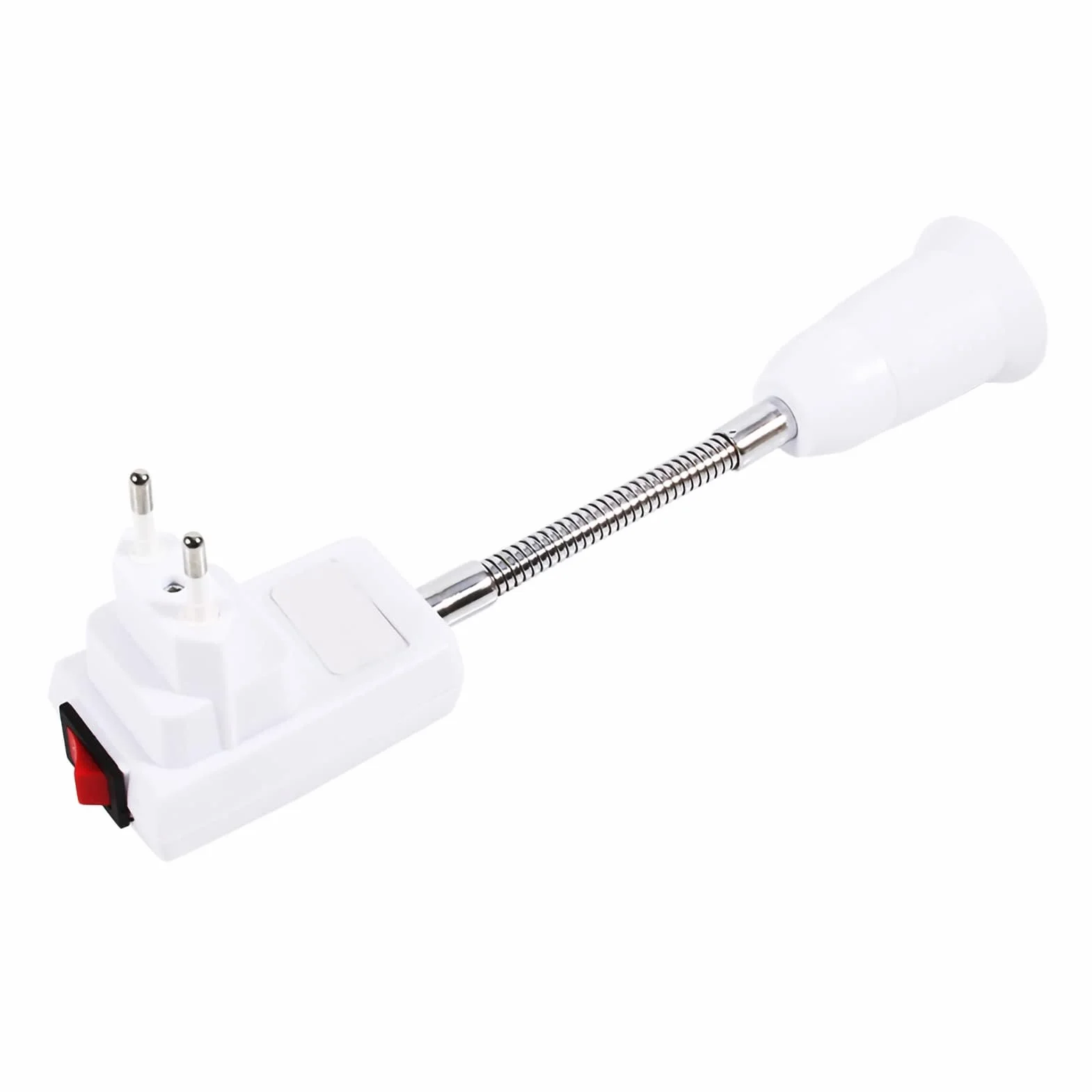 Ejoyous Oprawa lampy E27 z przełącznikiem, oprawka E27, elastyczny adapter z wtyczką EU, gniazdo do żarówki, lampy ściennej, adapter cokołu (wtyczka EU)