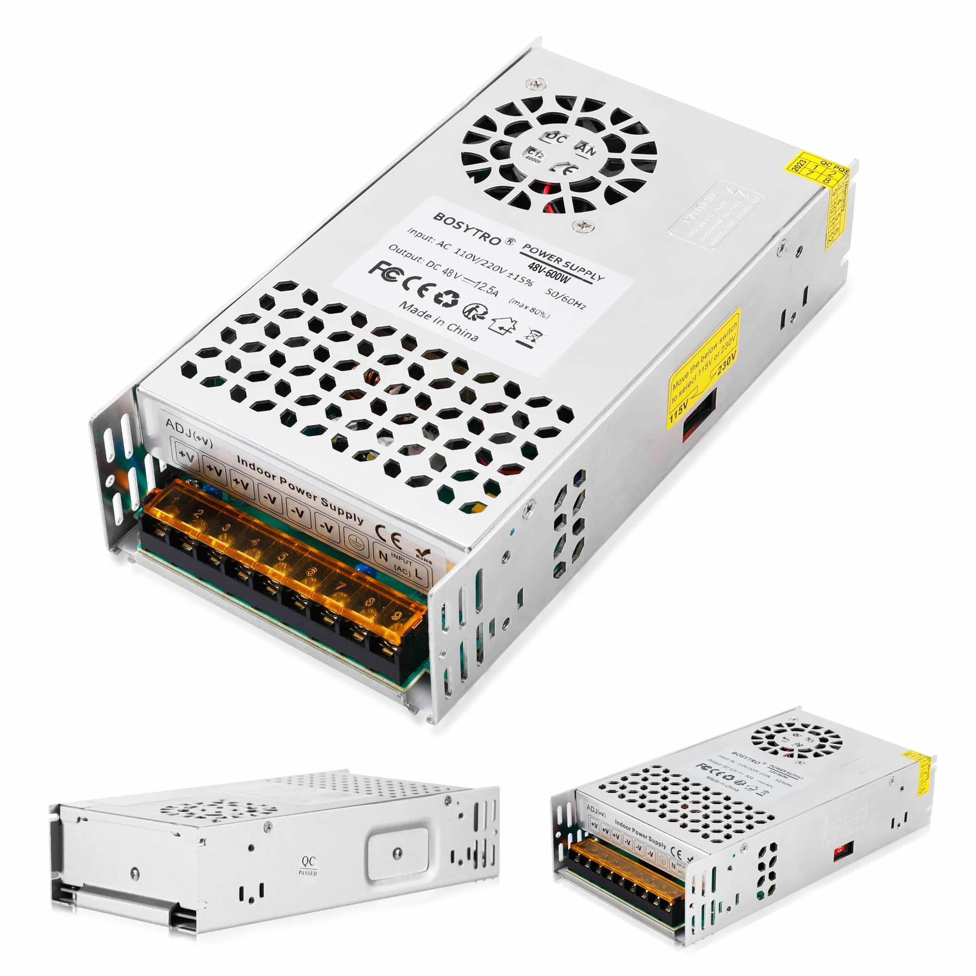 48V 12.5A 600W Zasilacz, Uniwersalny przełącznik, AC110/220 -DC 48V Transformator mocy do drukarek 3D, CCTV, Taśmy LED Światła, Przemysłowe Komputer Project