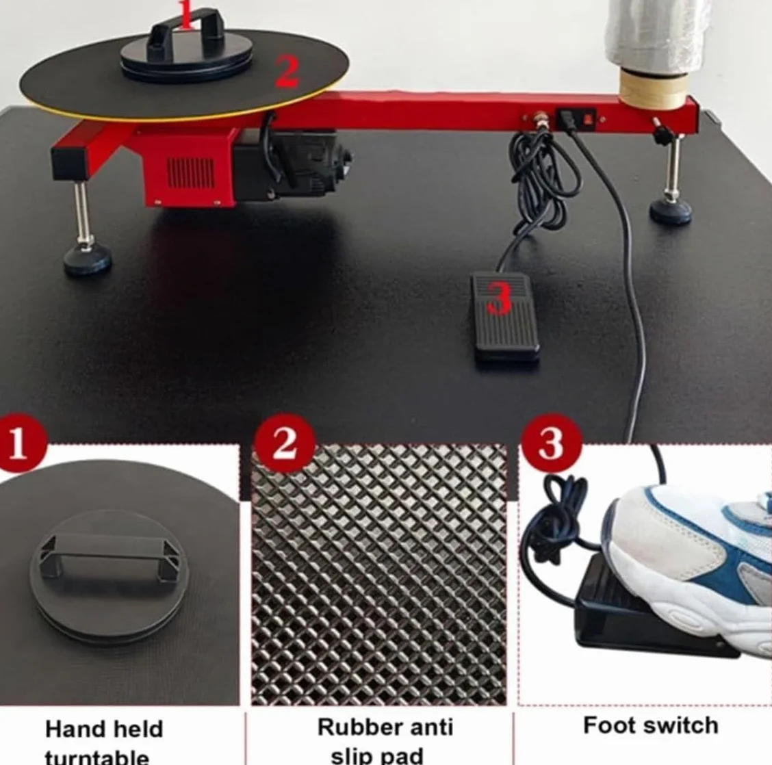 Electric Stretch Film Wrapping Machine Bench,Turntable Diameter Double Shaft Electric Film Wrapping Machine for Pallet Packing Industrial Stretch Film Wrapper Semi-Automatic