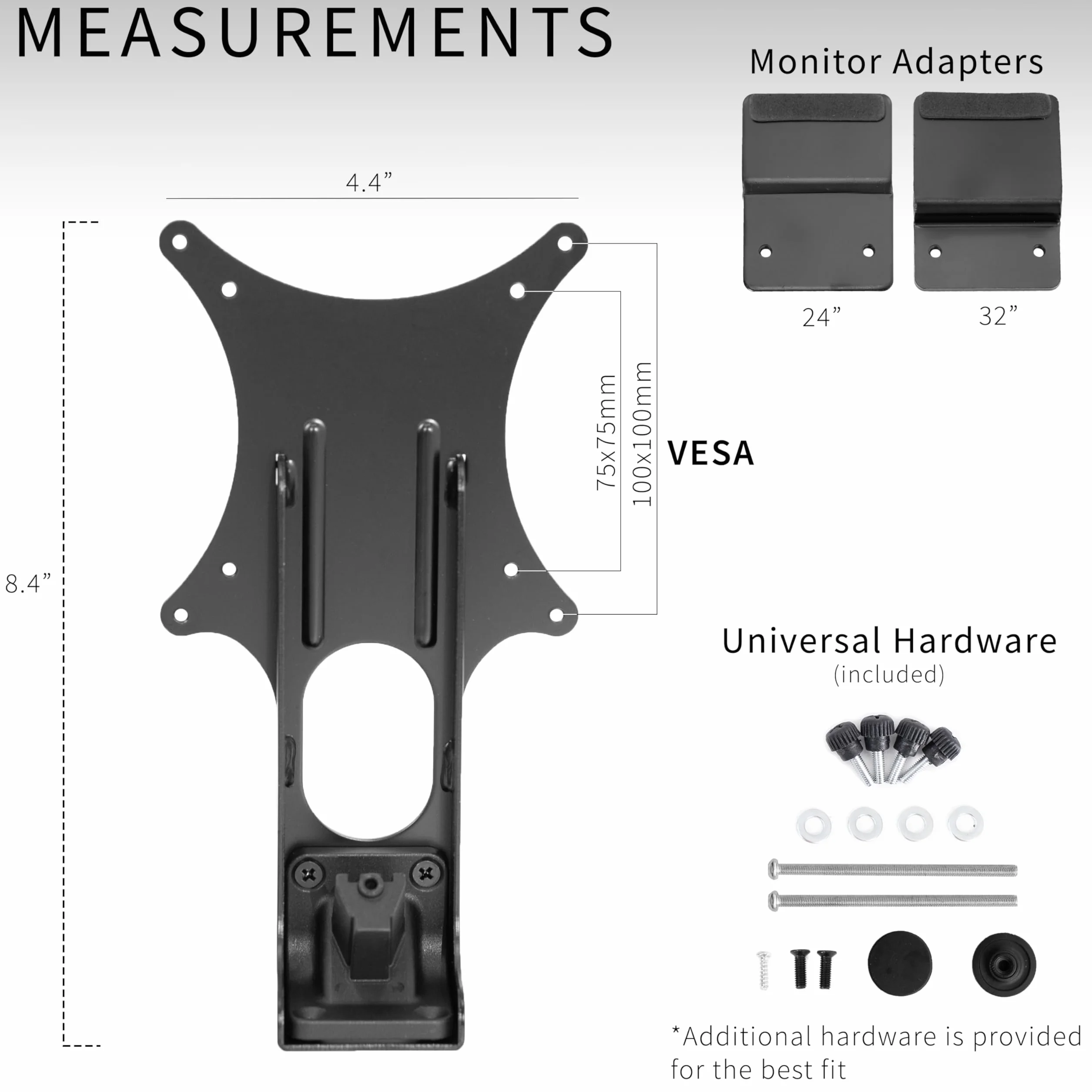 VIVO Quick Attach VESA adapter płyta wspornik zaprojektowany dla Samsung CF397, monitora CRG5, 32-calowe zakrzywione ekrany Full HD, MOUNT-SG03CF
