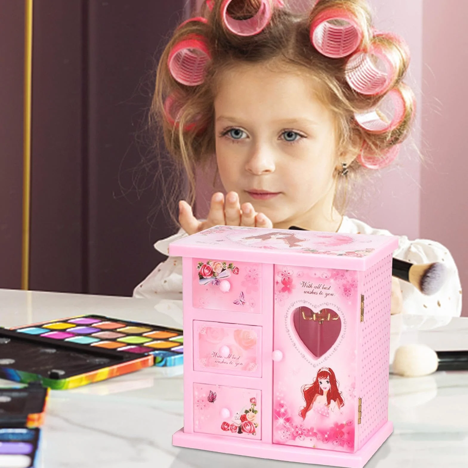 Little Girls szkatułka na biżuterię muzyczna | tańczący balet pozytywka dla dziewcząt pudełko do przechowywania biżuterii obraca się pozytywka do organizowania biżuterii dla małych dziewczynek