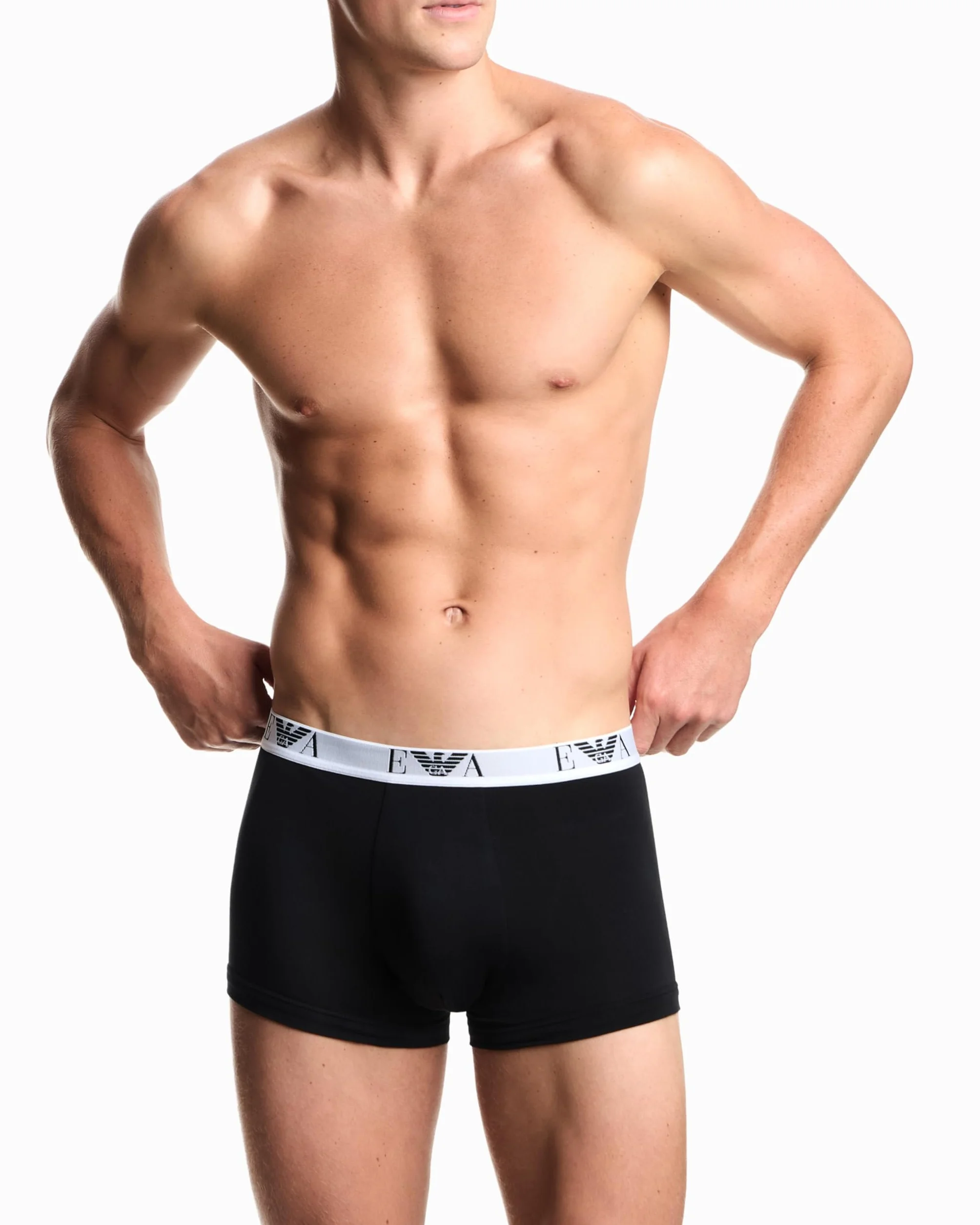 EMPORIO ARMANI Man's Bold Monogram 3-pak Trunk, czarny, XXL, Czarny/czarny/czarny, XXL