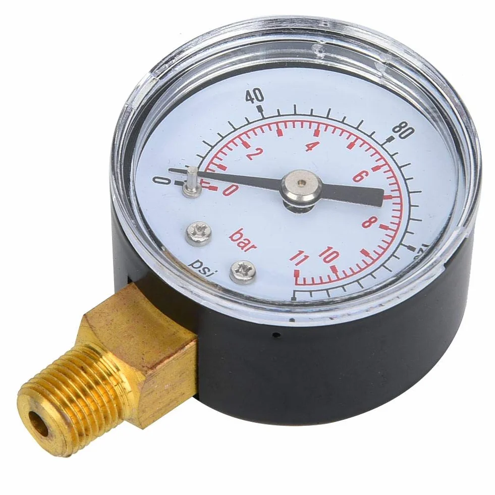 Manometr mechaniczny, manometr 1/8 cala BSPT do oleju i wody (0-160psi,0-11bar)