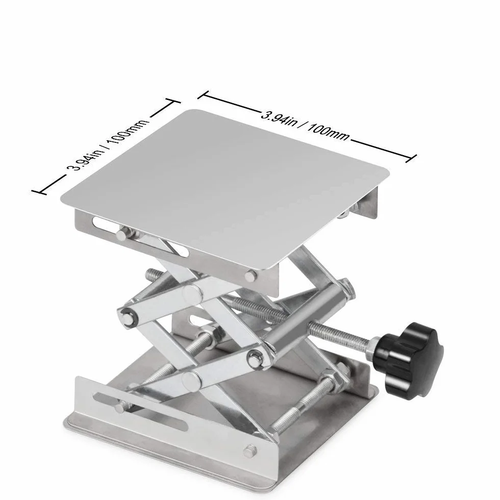 Lab Jack stół laboratoryjny ze stali nierdzewnej 100 x 100 mm stojak nożycowy do laboratorium do eksperymentu naukowego
