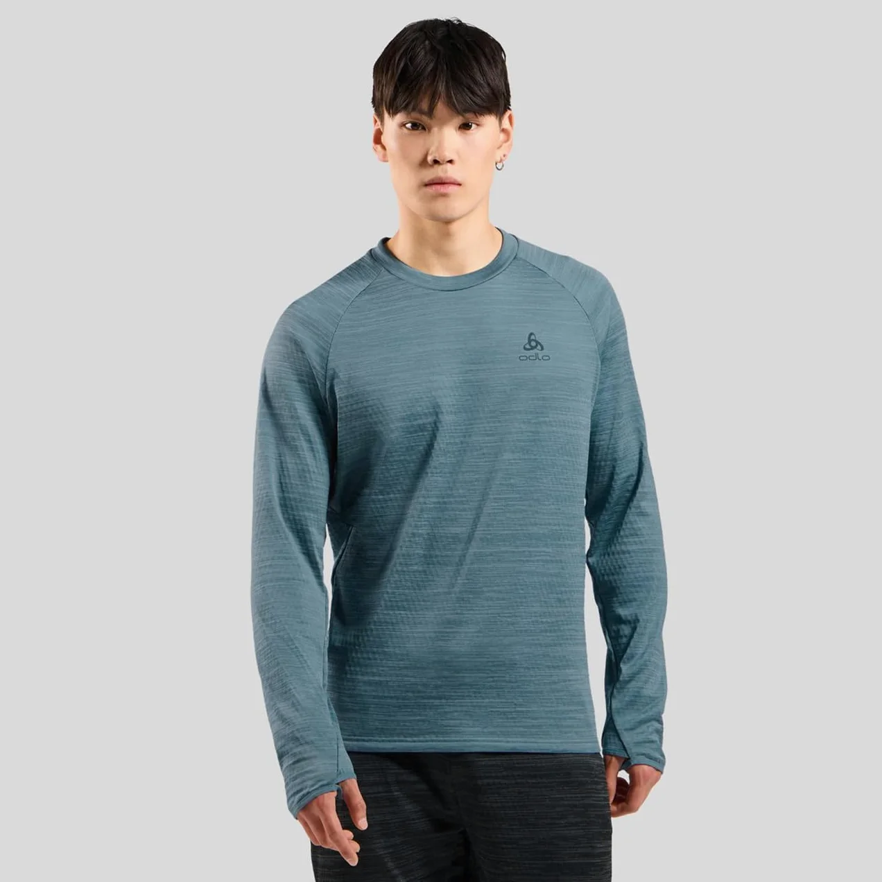 Odlo Męska koszulka do biegania z długim rękawem Essential Thermal I sportowa koszulka męska I sportowa górna część I Midlayer I koszulka fitness