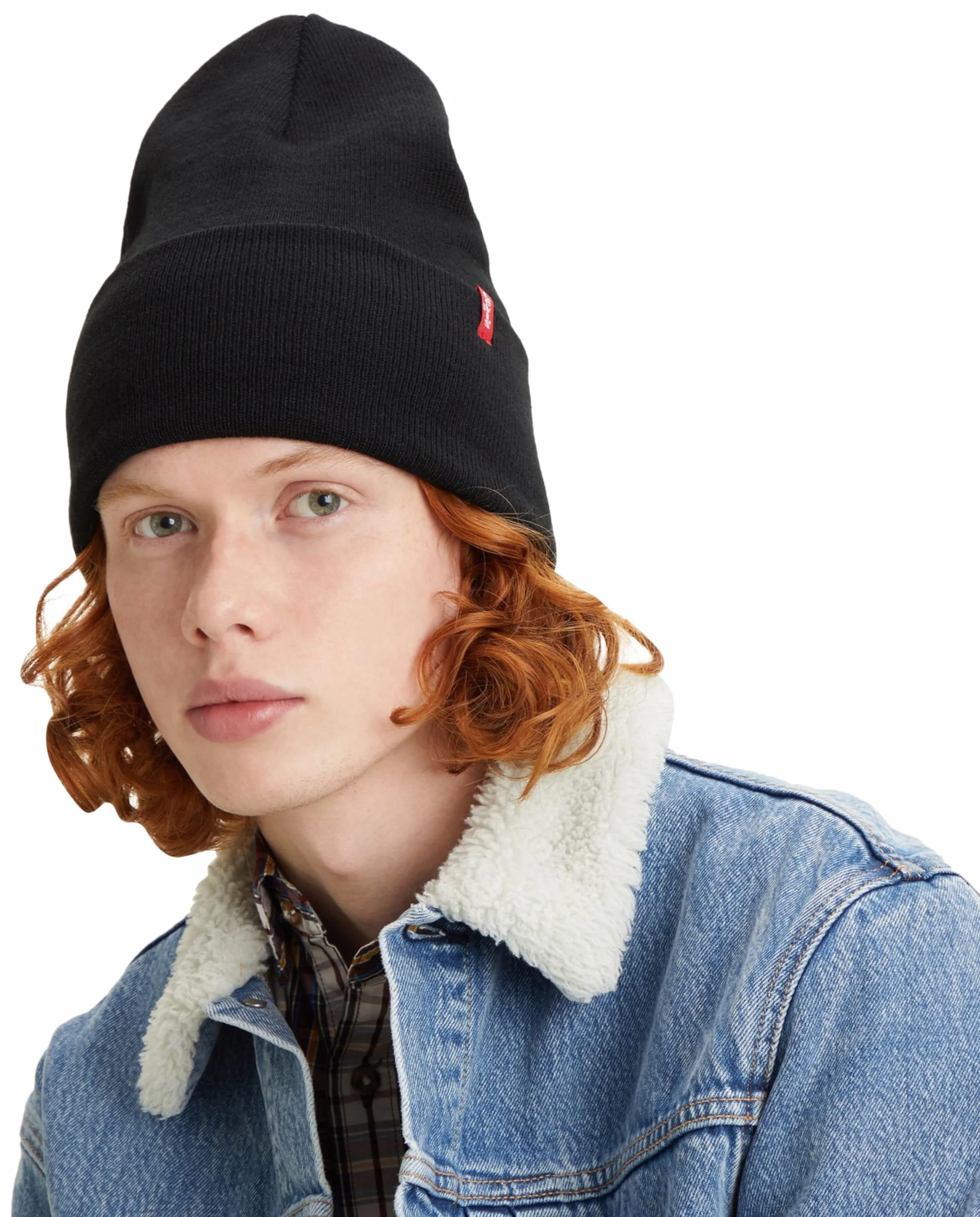Levi's unisex nowa luźna czapka w czerwona zakładka detal czapka beanie