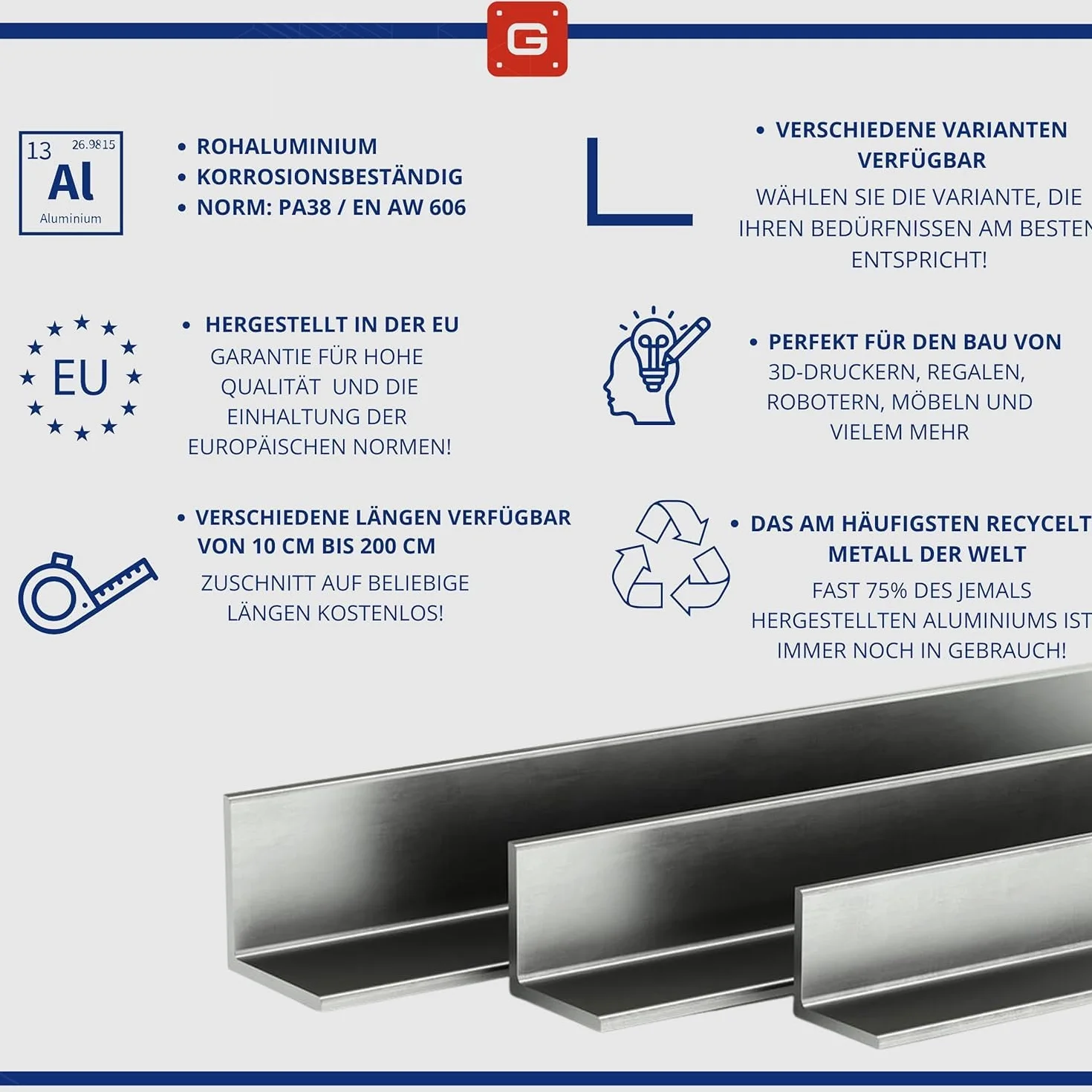 GAL - INDUSTRIAL Kątownik Aluminiowy 50x20 mm | Grubość 2 mm | Długość 70 cm | Surowe Aluminium EN6060 PA38 | Cięcie na Wymiar | Lekki i Wytrzymały Profil Aluminiowy | Przemysł, Meblarstwo i DIY