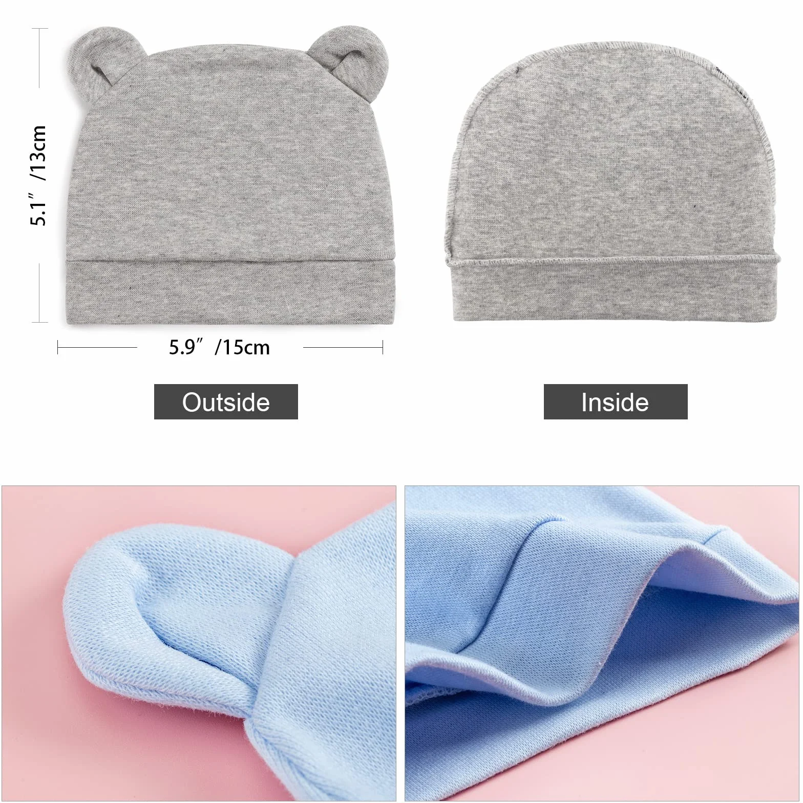 DRESHOW 6 Sztuk Czapka dla Niemowląt Noworodek Maluch Miękka Urocza Dzianinowa Czapka Czapki Szpitalne dla Chłopców Niemowląt Czapka Beanie
