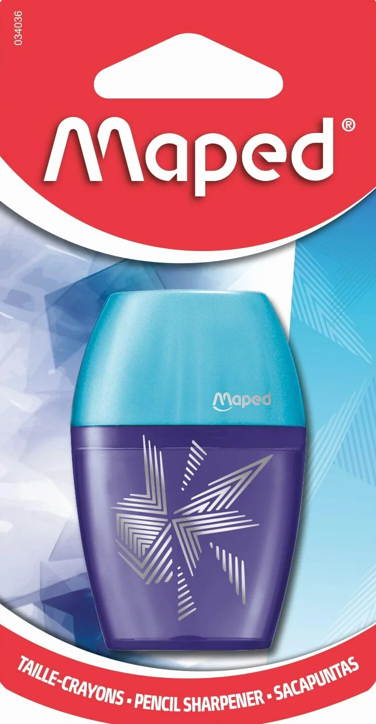 Maped - Arctic Shaker temperówka - 1 otwór - ze zbiornikiem - ergonomiczna temperówka - artykuły szkolne