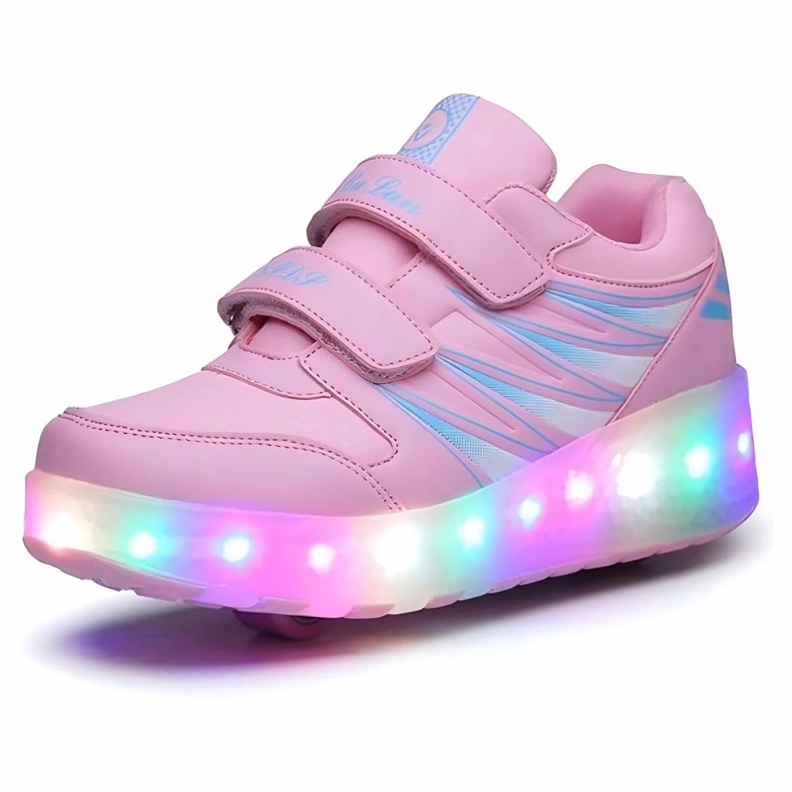 Sneakersy dziecięce z kółkami podświetlane LED USB podwójne koło outdoor