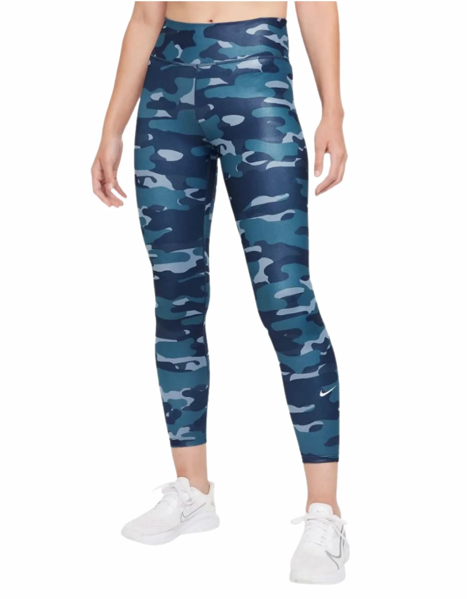 NIKE W NK ONE DF CAMO MR TGT - Leginsy Kobiety