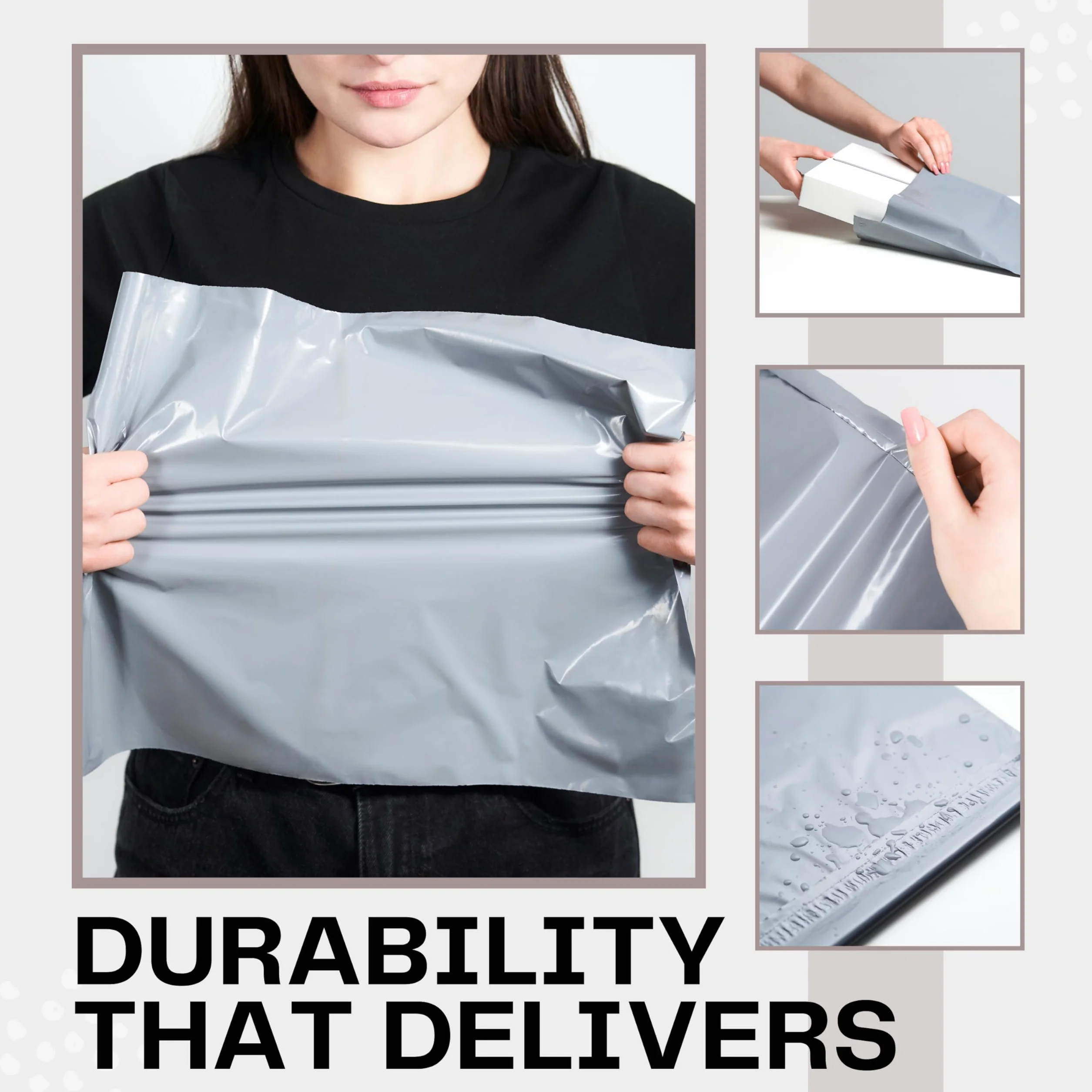 RAGO® Koperty wysyłkowe plastikowe 20 sztuk – M – 25x35 cm torby kurierskie samoprzylepne i nieprzezroczyste I torebki plastikowe zamykane na ubrania