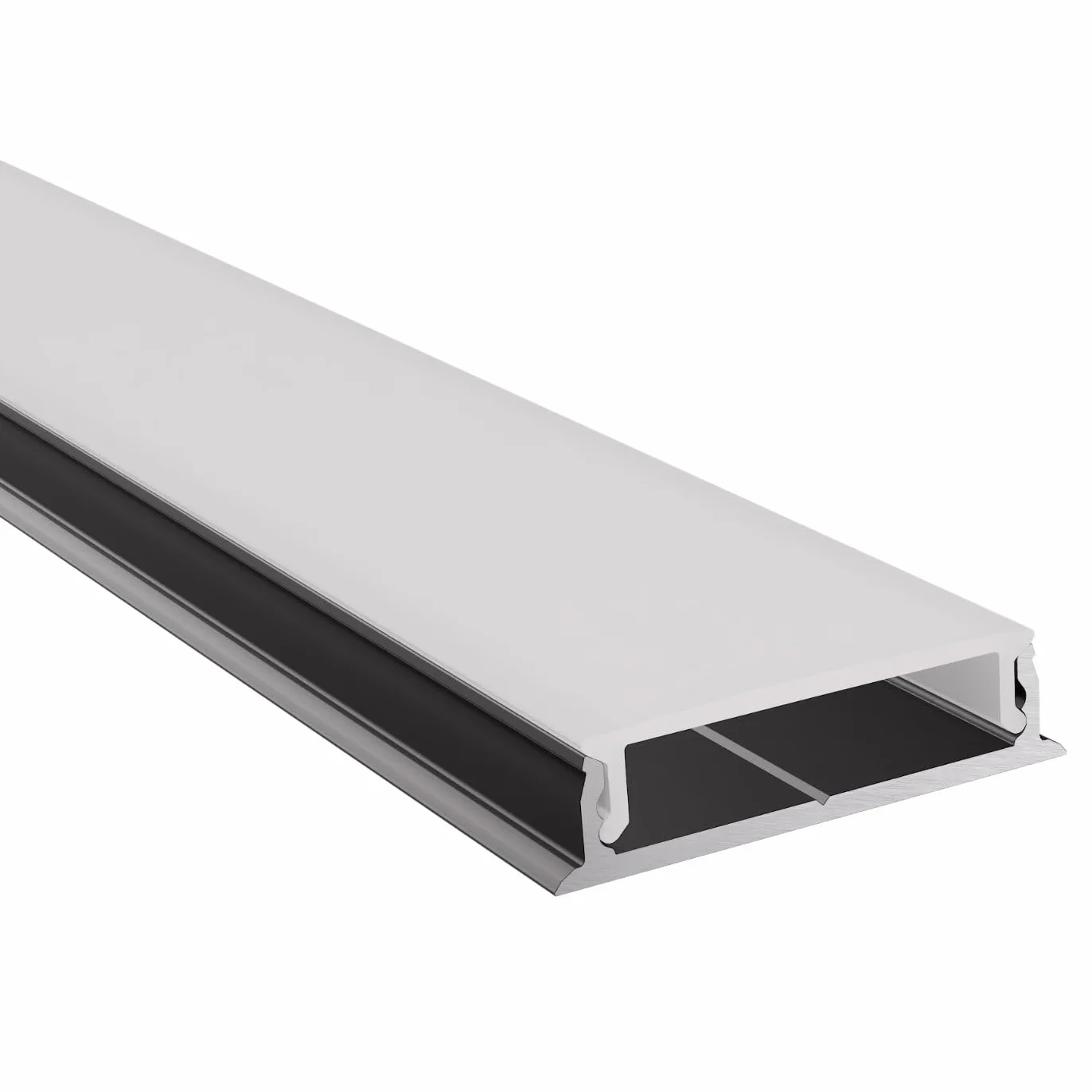 Profil aluminiowy do taśm LED | 200 cm | 2m | Profil natynkowy | w zestawie osłona + akcesoria | dla 12 mm taśm LED (Profil aluminiowy CZARNY z mleczną osłoną) | Leine