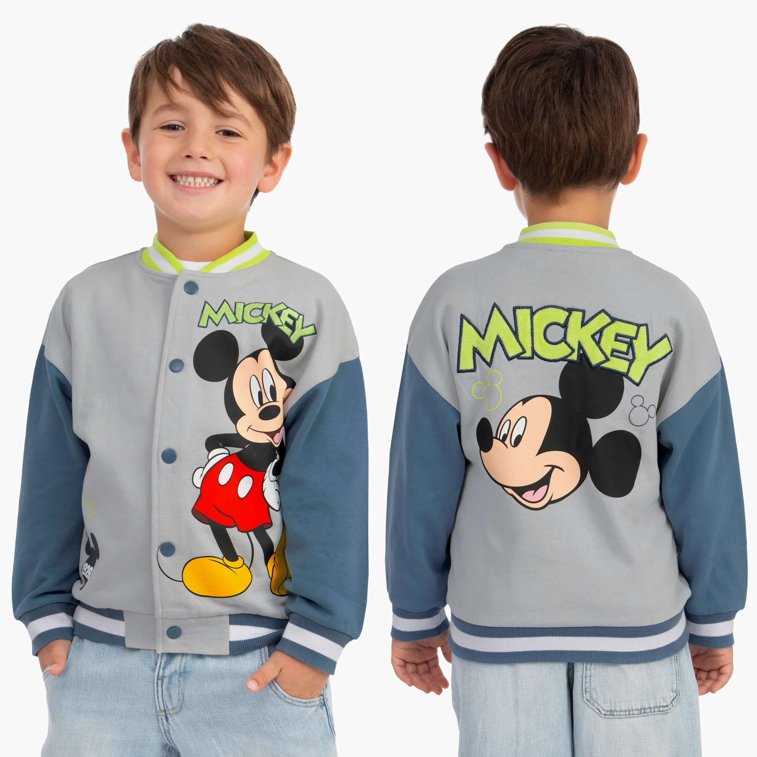 Disney Kurtka Bomber Chłopięca Mickey Mouse, Kurtka Mickey Dla Chłopców, Bawełniane Kurtki Baseballowe Na Lato