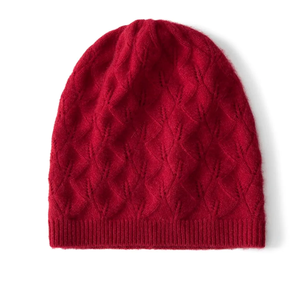 Czapki zimowe damskie na zewnątrz, codzienne, modne, jednokolorowe, żakardowe, kaszmirowe, dzianinowe, utrzymujące ciepło, czapka beanie (biała, jeden rozmiar)