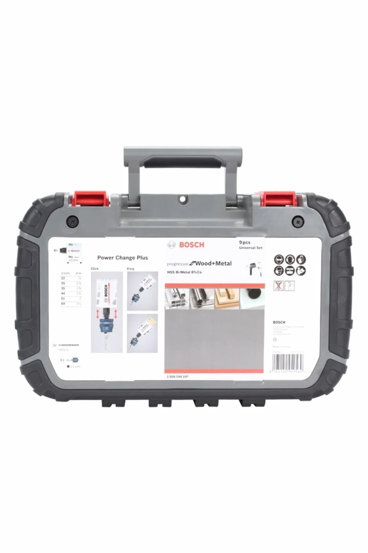 Bosch Professional 9-częściowy Zestaw Otwornic Progressor for Wood & Metal Set (dla Elektryków, Ø 22-64 mm, Akcesoriów Wiertarek)