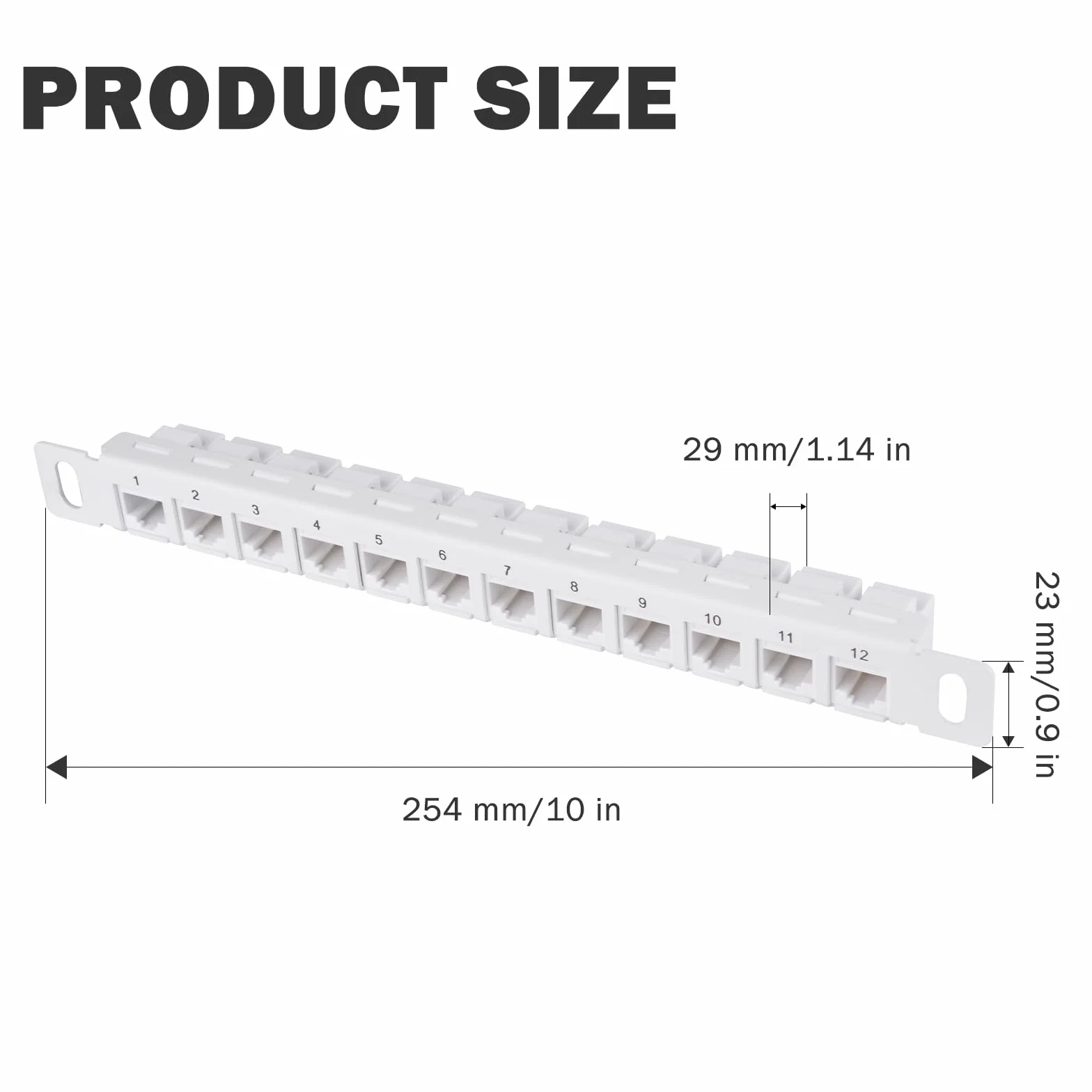 GeeekPi 12-portowy panel krosowy, 0,5U CAT6 Network Patch Panel do DeskPi RackMate T1/T0/T2 Rackmount i 10-calowego serwera Rack/szafy sieciowej