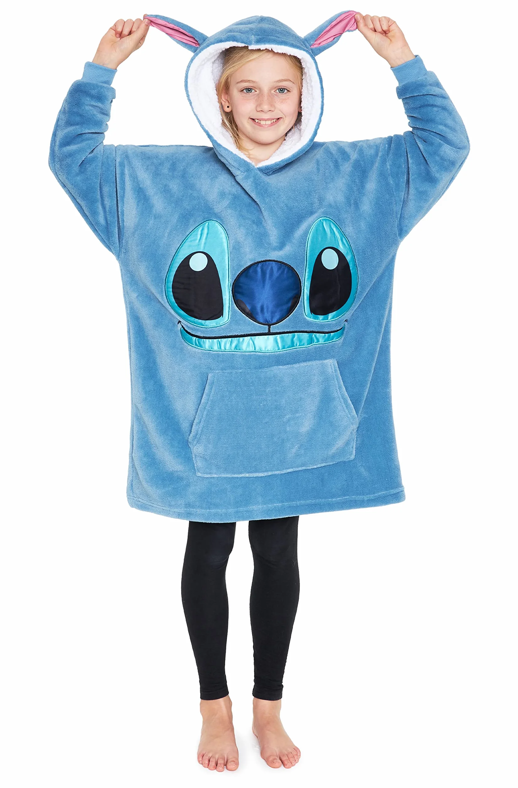 Disney Bluzy dla dziewczynek, dziecięca bluza z kapturem oversize, Stitch Minnie Mickey Disney Gifts