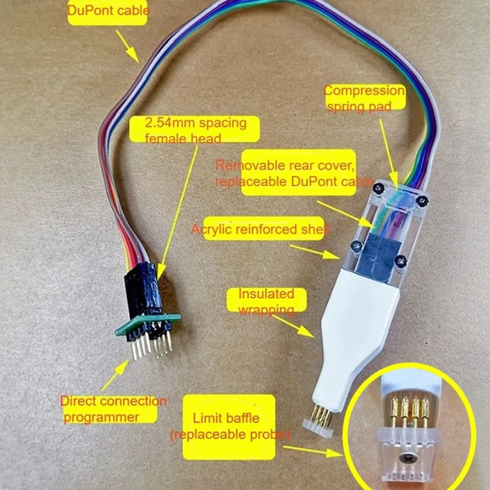 Booso 1 Wson Chip Download Burn Write Probe Spring Needle Flash Eeprom Chip Burner Cable Vsonwson 8x6mm 8.5mm