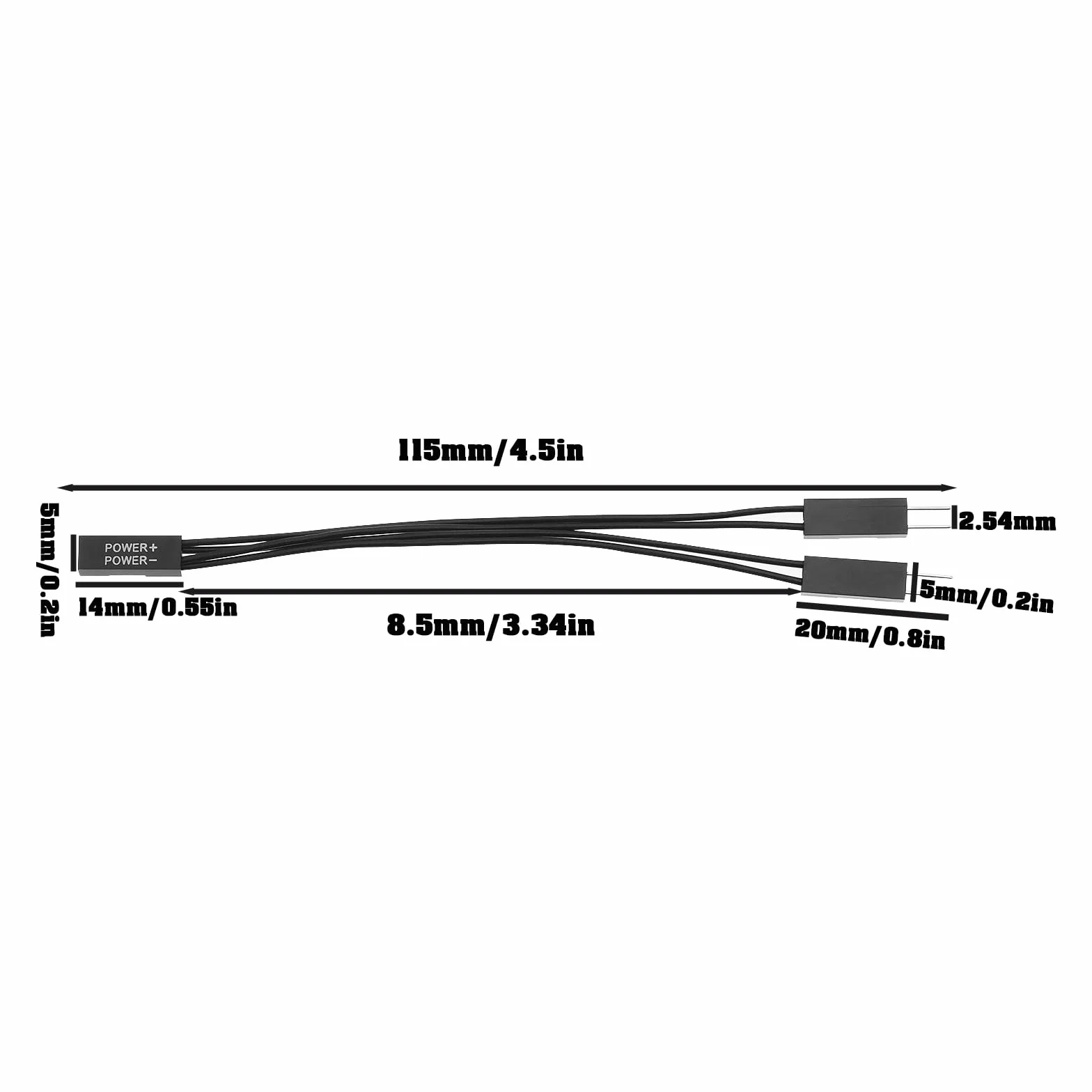 8X Dupont 2-pinowy adapter żeński na 2 męskie 2,54 mm cynowana miedź z Power+/Power SW/HDD LED/Reset SW płyta główna PC