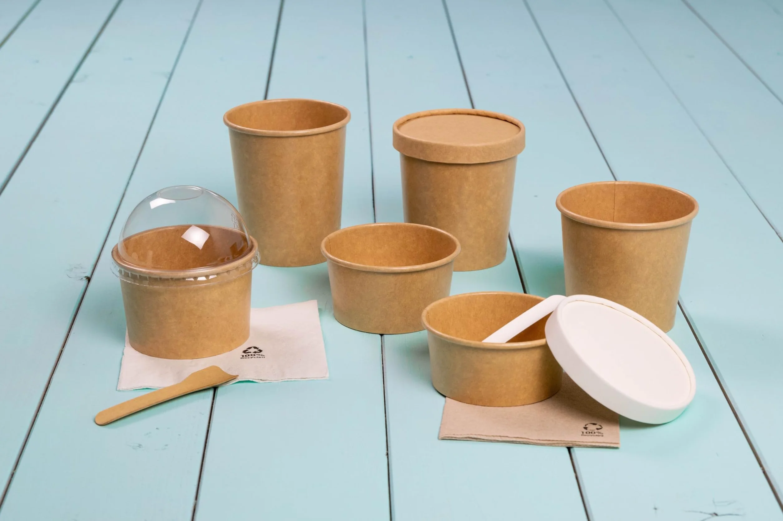 BIOZOYG Miska na zupę 25 sztuk 200 ml / 8 uncji Ø 90 mm, brązowa, miska z kartonu, kubek kraft, pojemnik na zupę, kubek na zupę, talerz na zupę, pudełko na makaron