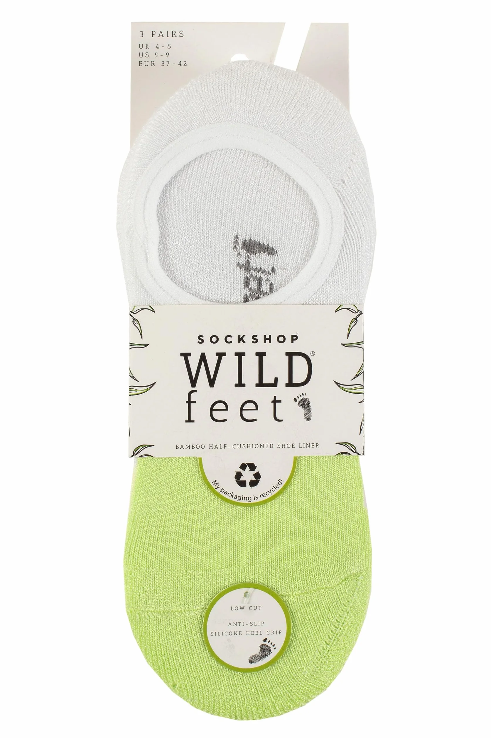 SockShop Wildfeet damskie skarpety bambusowe antypoślizgowe 3 pary rozmiar 37-42