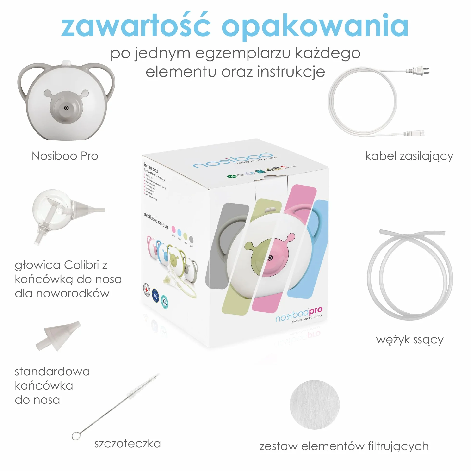 Nosiboo Pro aspirator do nosa elektryczny (Niebieski, 19,8x16,2x17,2 cm)