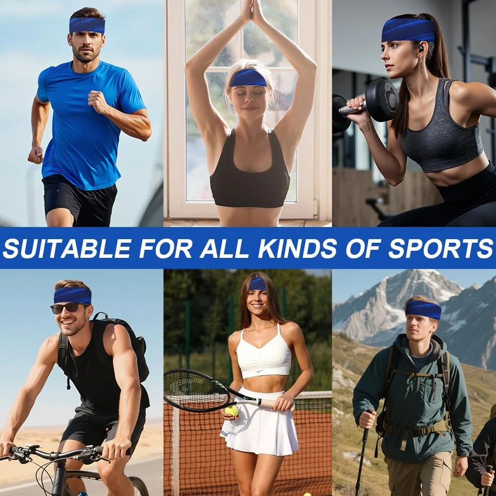 AUYAO Sportowa opaska do włosów, opaska na głowę, unisex sportowa opaska do włosów, miękka szybkoschnąca, oddychająca i wygodna, bieganie, siłownia