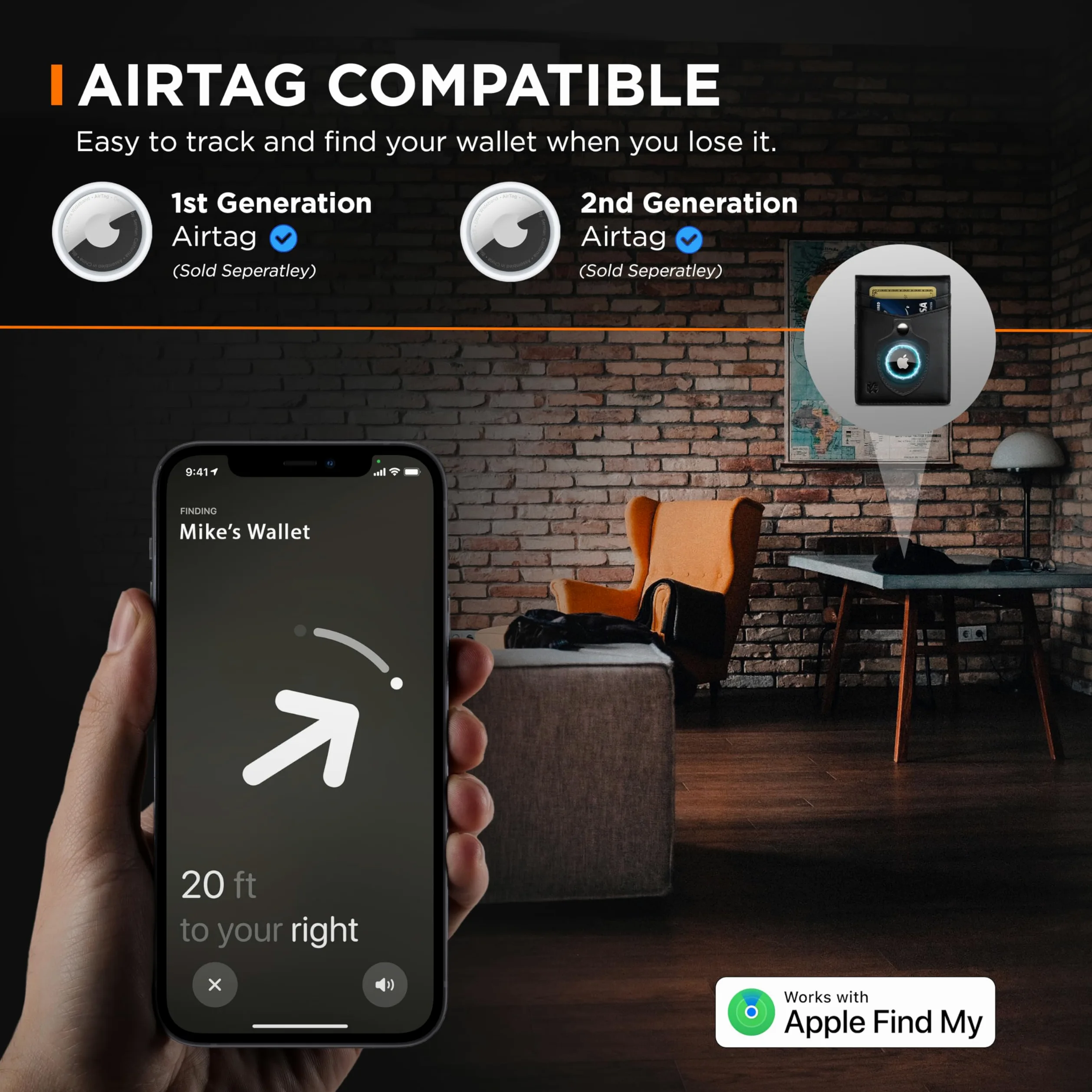 SERMAN BRANDS Portfel z klipsem na pieniądze – męskie portfele, smukła kieszeń przednia z blokadą RFID, minimalistyczny mini składany, Węgiel czarny transformator powietrza, 4.3 inches x 3.1 inches x