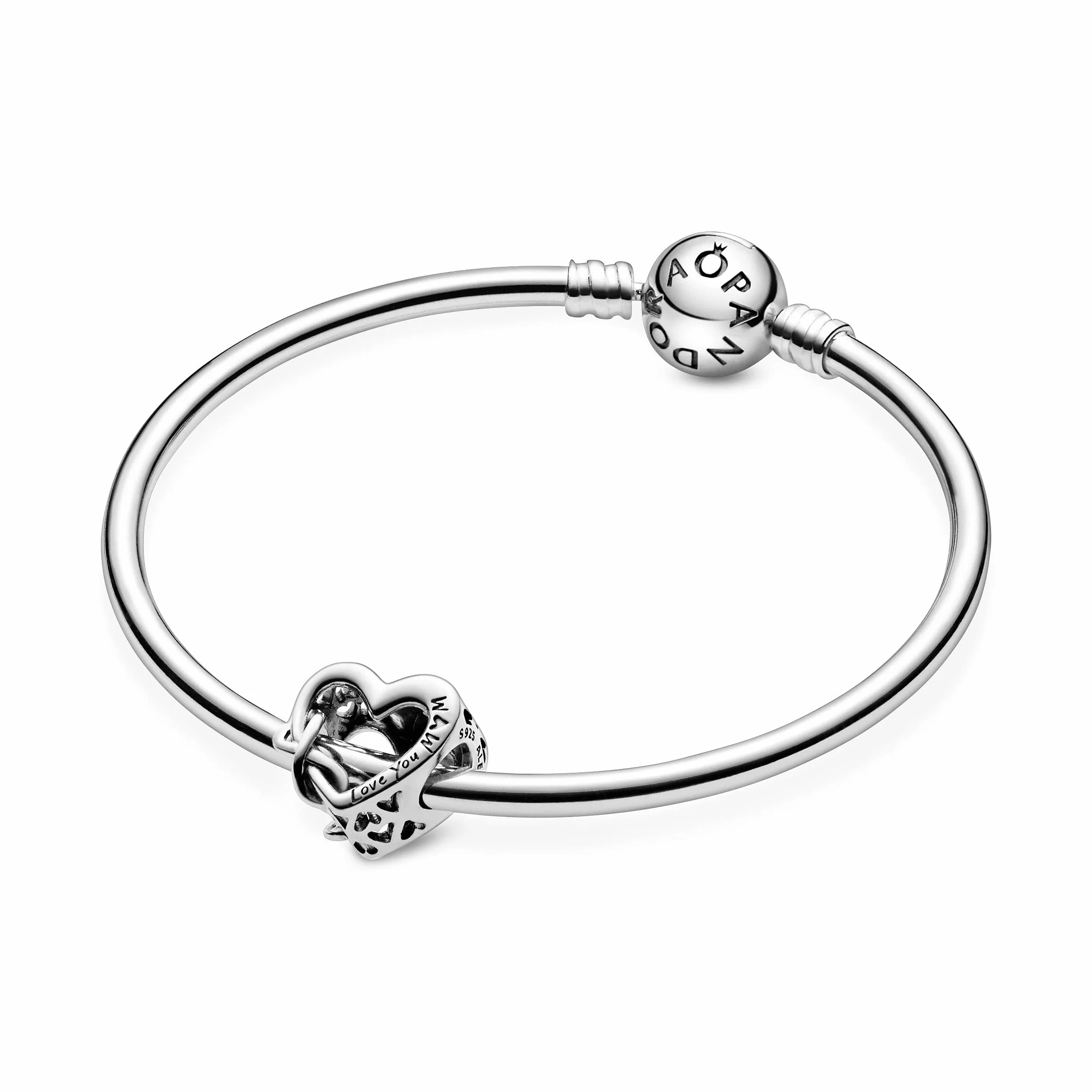 PANDORA „Love You Mum“ Unendlichkeits-Herz Charm Sterling-Silber 9,4 x 11,4 x 12,6 mm (T/H/B)