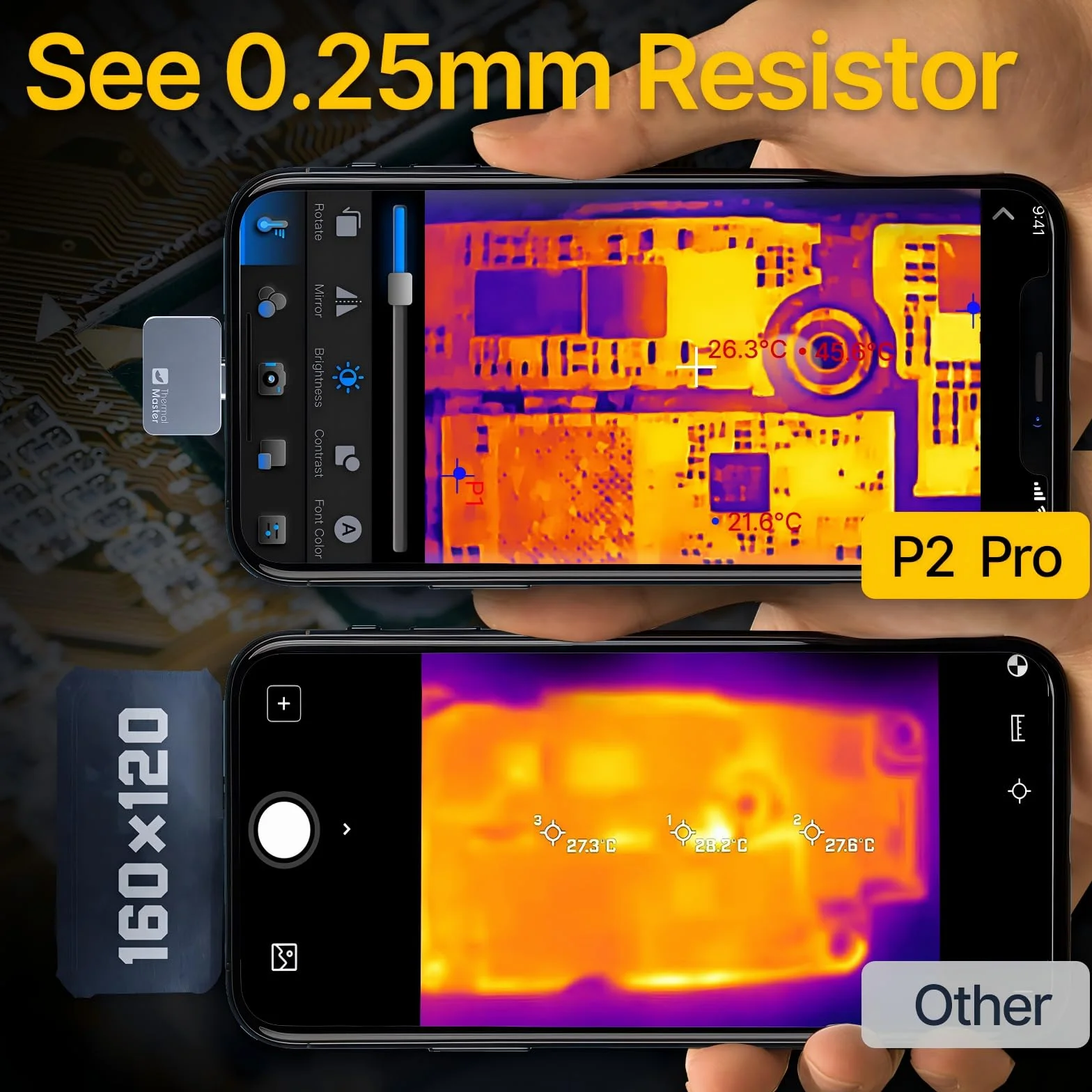 P2 Pro kamera termowizyjna iPhone, kamera na podczerwień z obiektywem makro Super IR rozdzielczość 512 x 384, 15 x zoom, kamera termiczna pasuje do iPhone Series (w zestawie 15/16)
