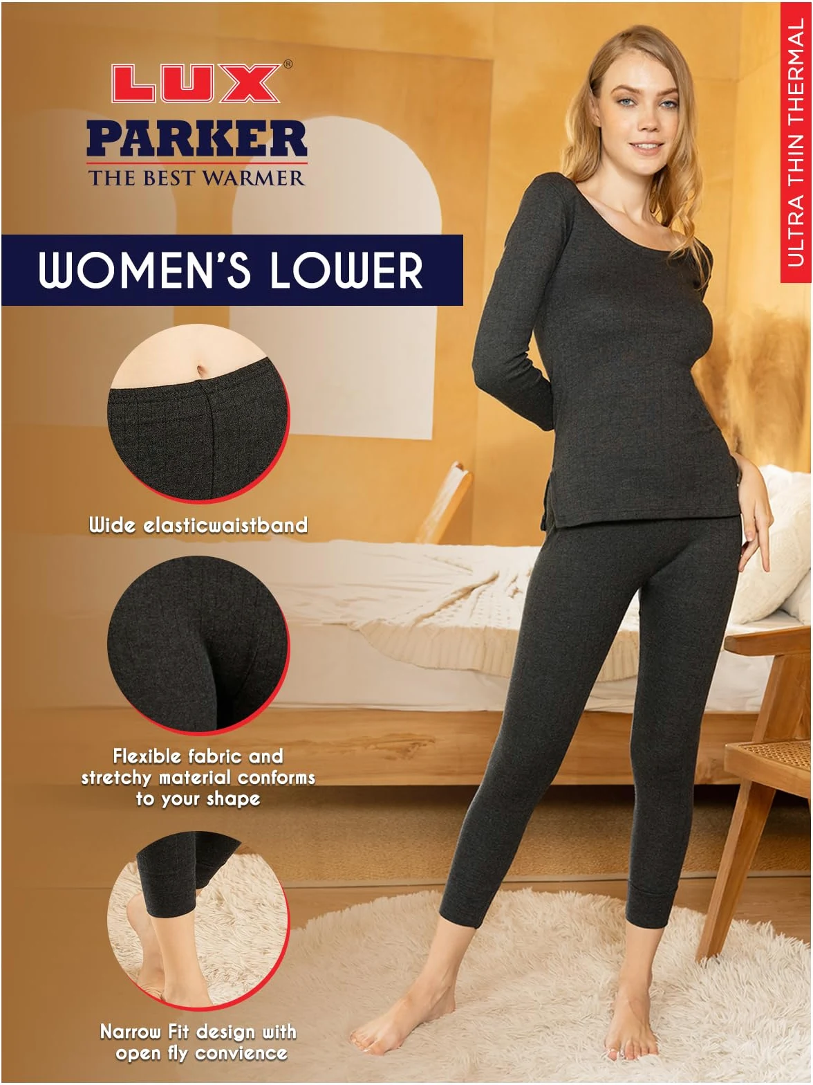 LUX PARKER Damskie spodnie termiczne premium