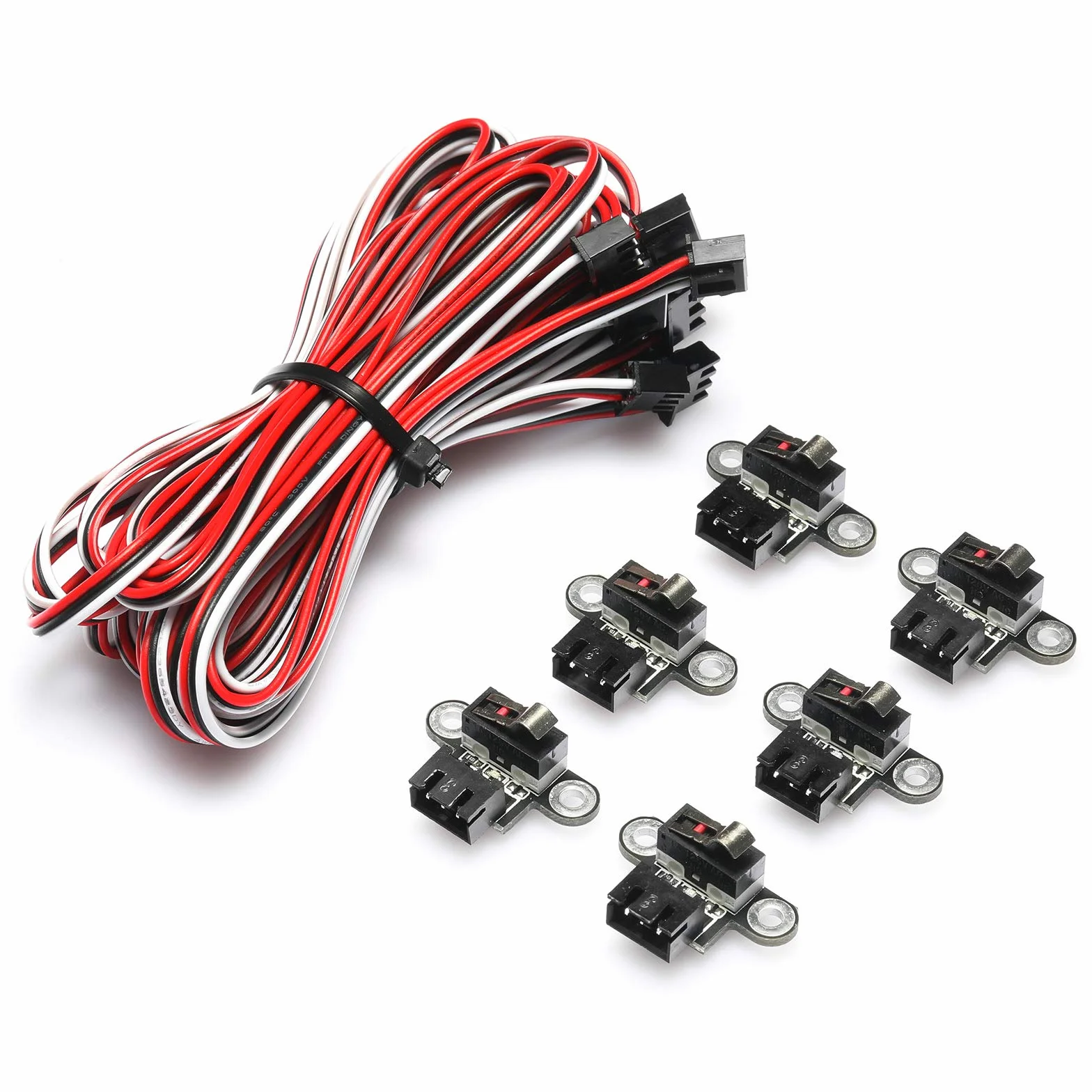 Genmitsu 6 szt. mikroprzełączników krańcowych z kablem 3-pinowym 1 m do 3018-PROVer/3018-MX3/3018-PROVer Mach3
