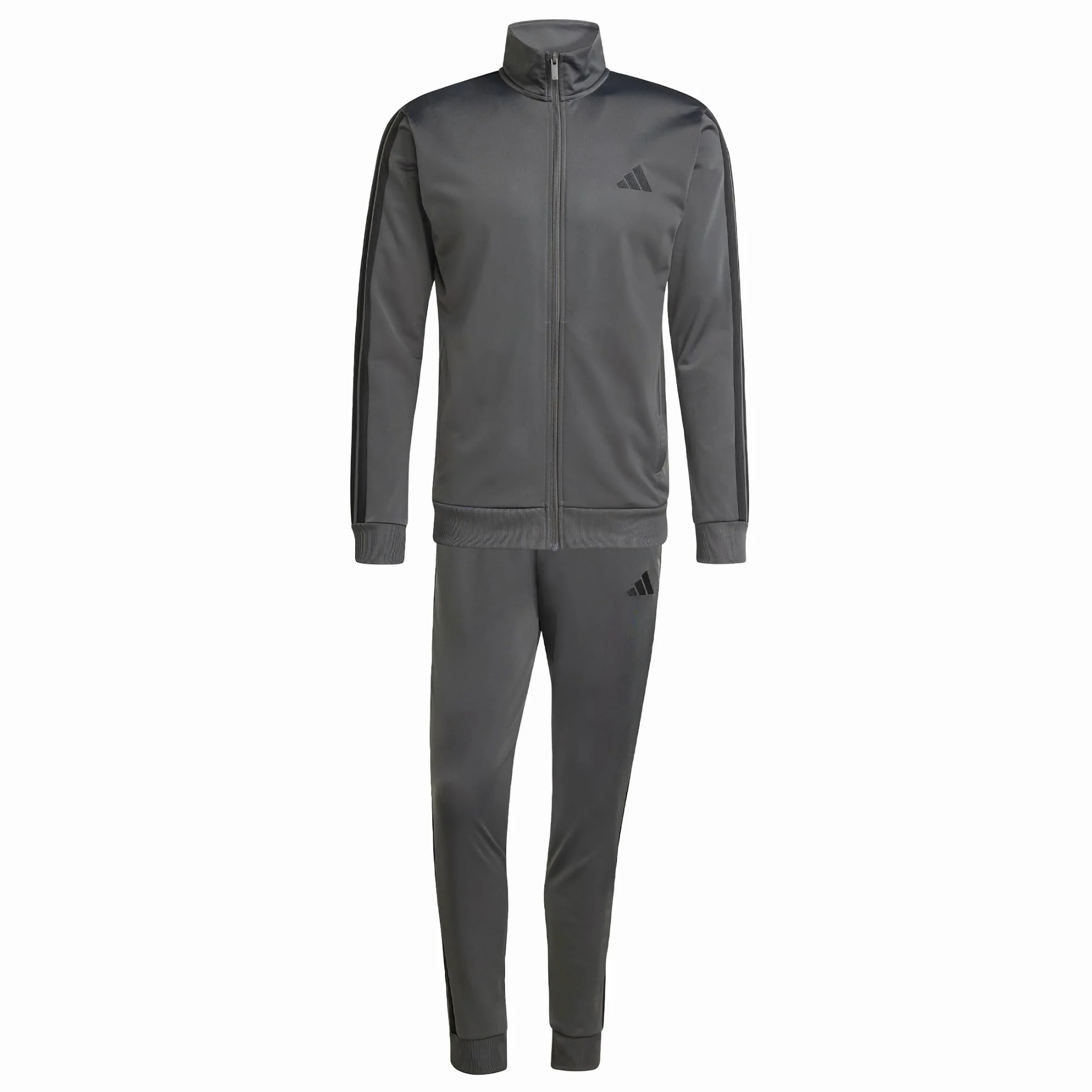adidas heren SPORTSWEAR BASIC 3 STRIPES TRICOT TRACKSUIT, grey six, M Tall