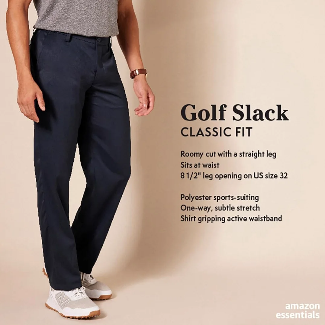 Amazon Essentials Mężczyźni Klasyczne spodnie golfowe ze stretchem (dostępne w dużych i wysokich)