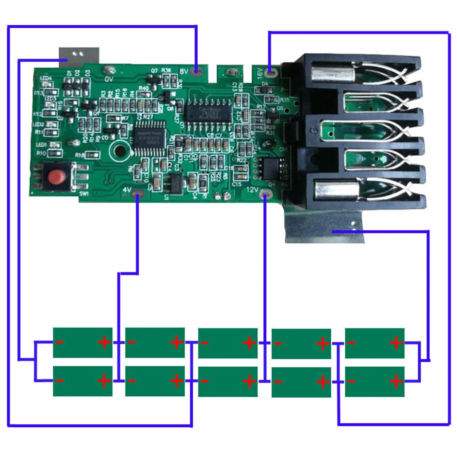 M18 płytka PCB PCB ochrona obwodu obwodu ładowania do Milwaukee 18 V bateria litowo-jonowa naprawa części akcesoria