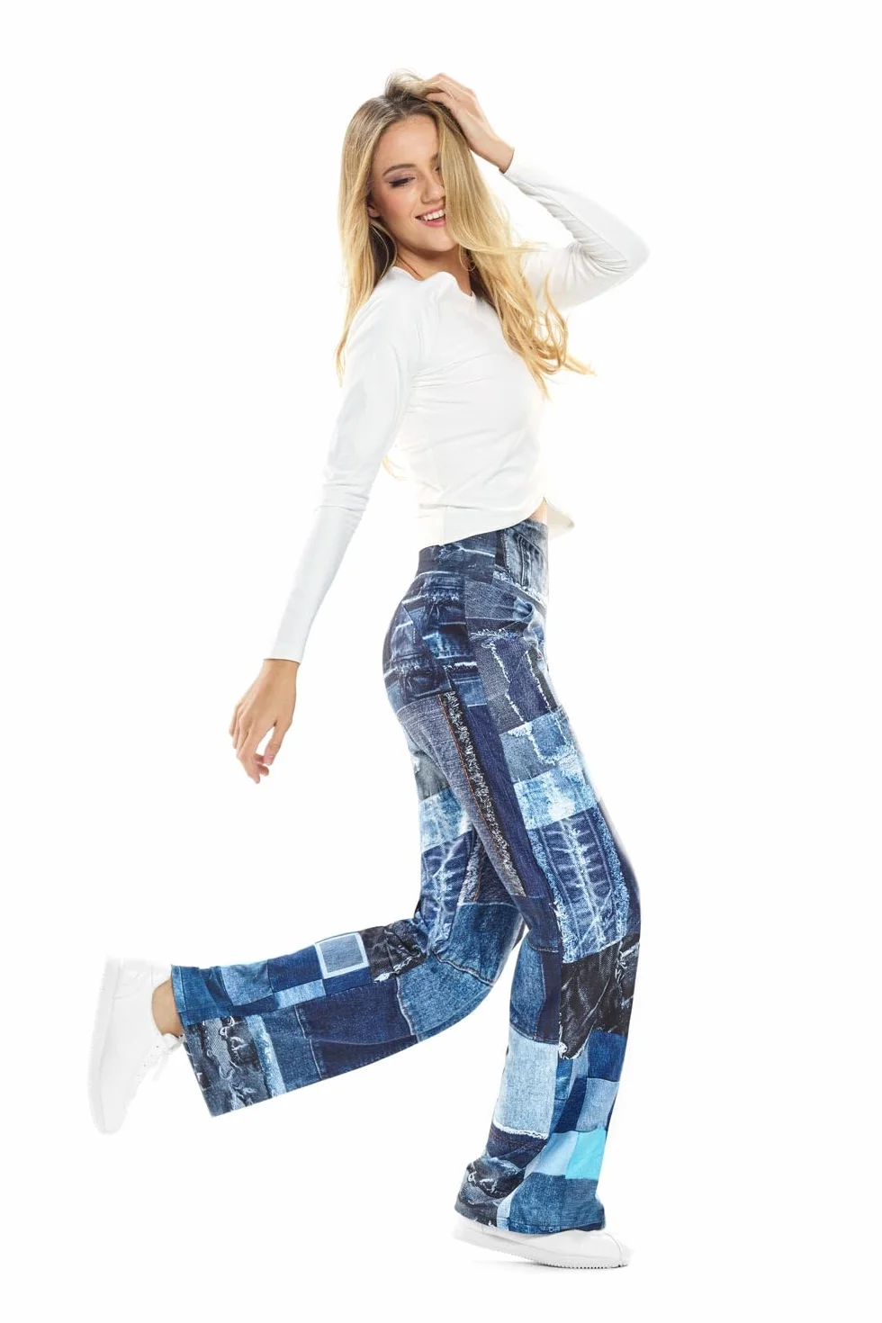 WINSHAPE Functional Comfort Culottes Cul101c “high Waist” Mit Patchwork-print - Spodnie lekkoatletyczne Kobiety