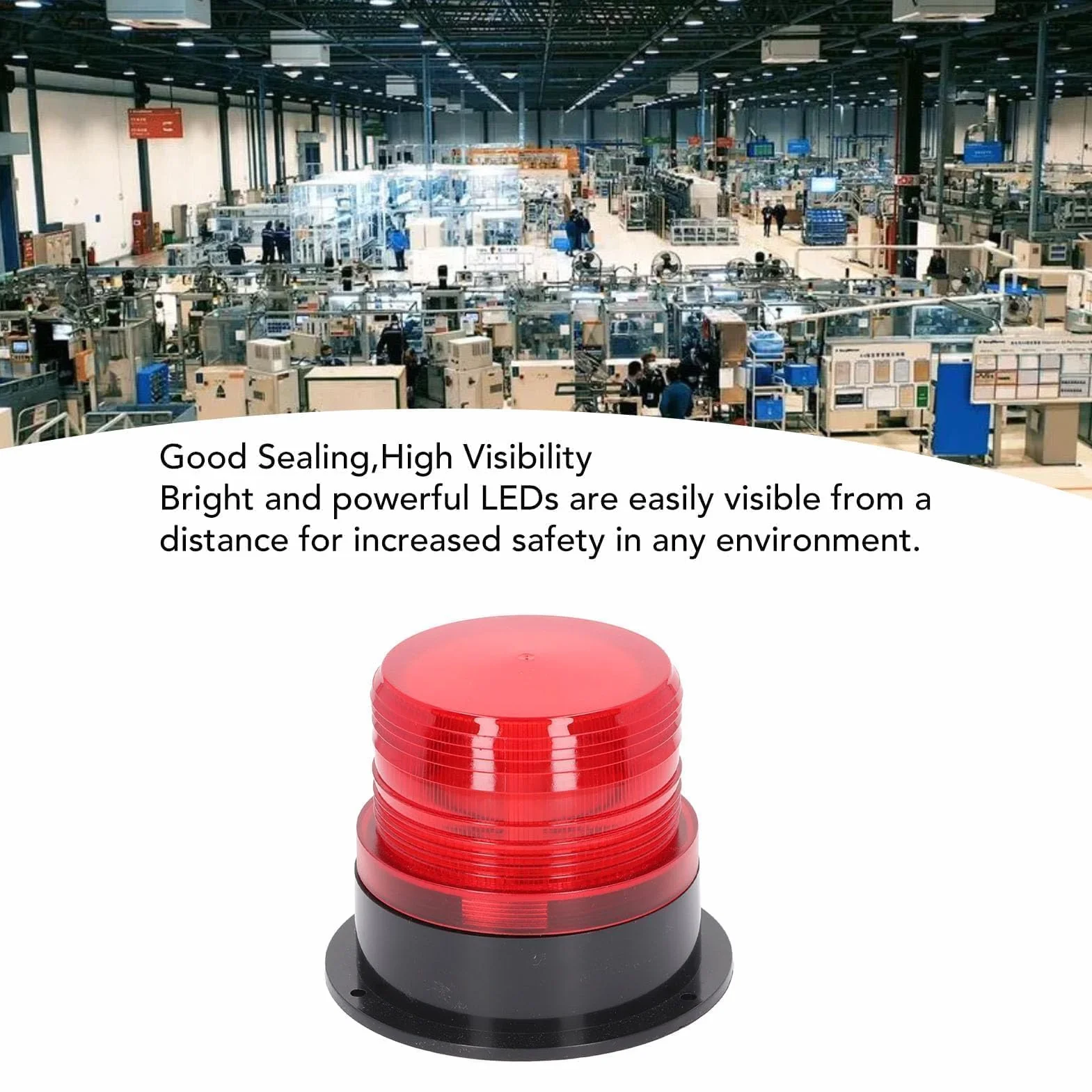 Przemysłowe okrągłe lampy ostrzegawcze LED, okrągłe, migające, obrotowe, stroboskopowe, obrotowe, elektryczne lampy sygnalizacyjne do użytku w sytuacjach awaryjnych, 12 A, 60 V, 3 W