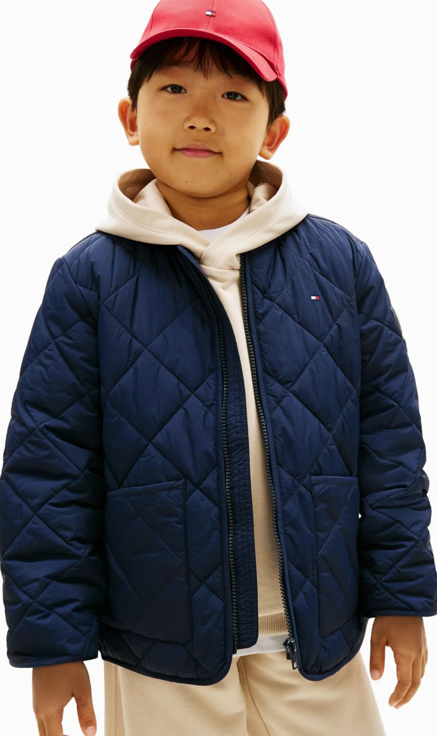 Tommy Hilfiger Pikowana lekka kurtka chłopięca KB0KB10214, NIEBIESKA (Dark Night Navy), 10 lat