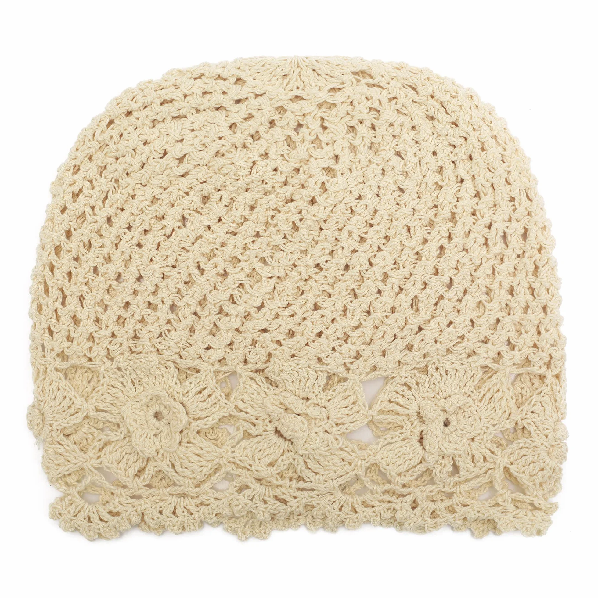 ZLYC Damska bawełniana szydełkowana luźna czapka beanie, ręcznie robiona, dzianinowa letnia czapka z czaszką