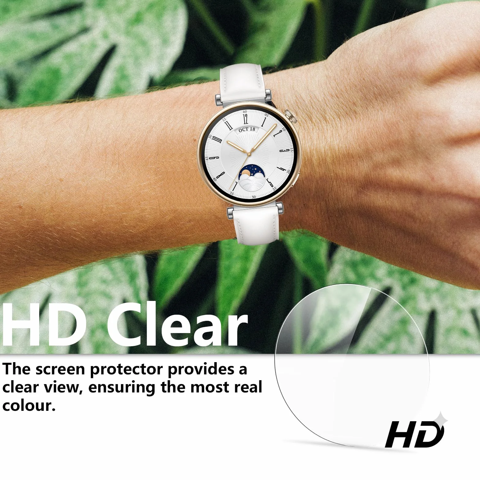 6 sztuk folii ochronnej do Huawei Watch GT 6 41 mm / GT 5 41 mm / GT 4 41 mm, HD folia ochronna ze szkła hartowanego, odporna na zarysowania, bez pęcherzyków powietrza